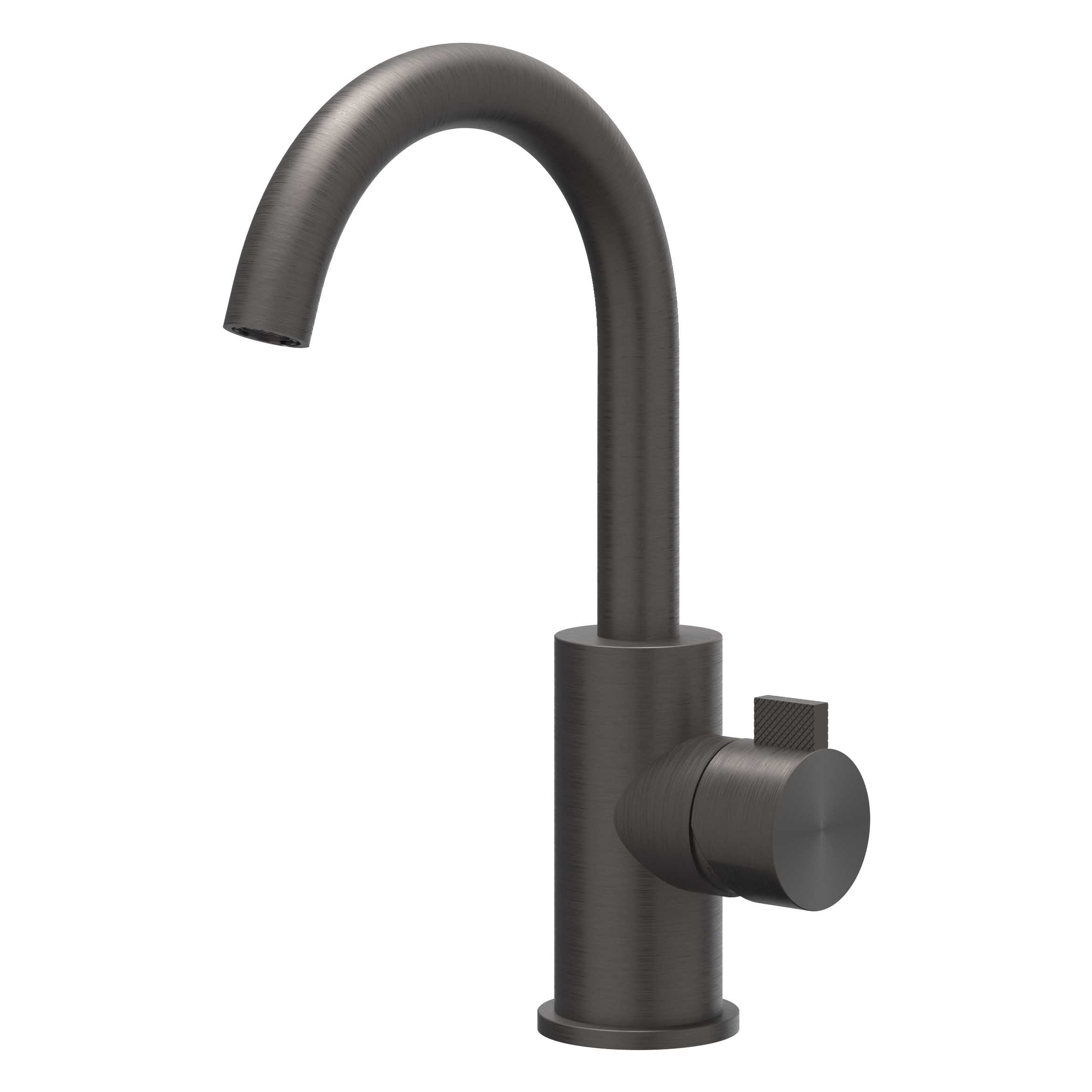 IVY Tribe Wastafelmengkraan opbouw met draaibare uitloop coldstart 6100274 RVS316 gebr. carbon black PVD