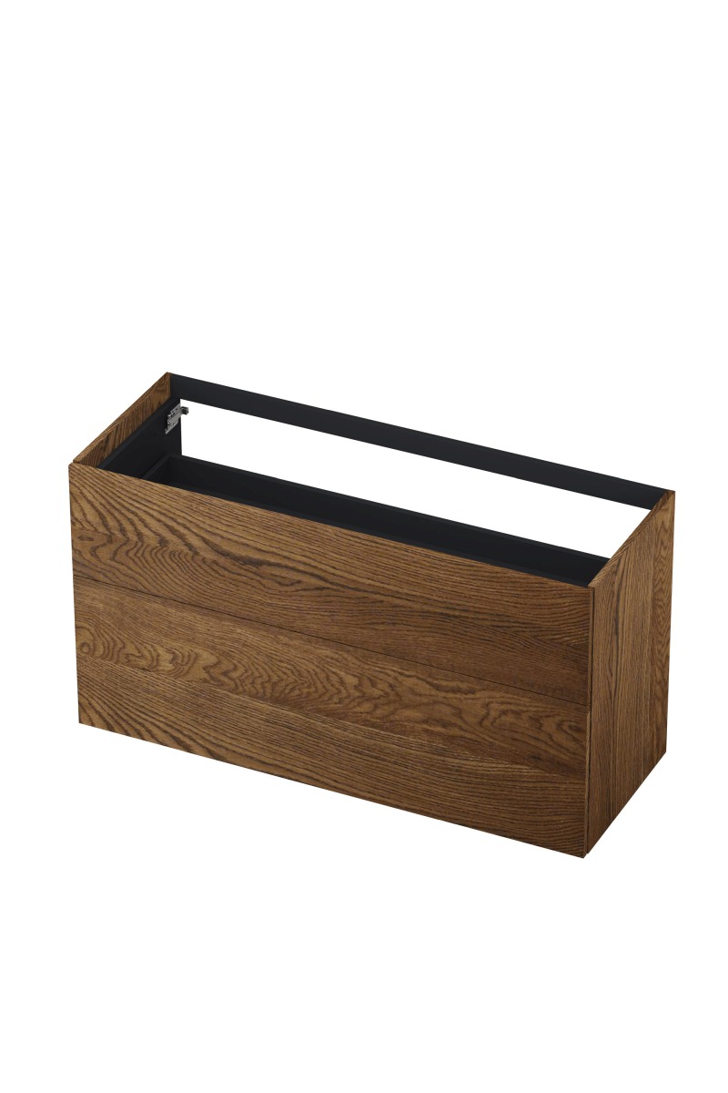 INK P2O onderkast 2 laden push to 1259121 massief eiken chocolate H650xB1000xD450