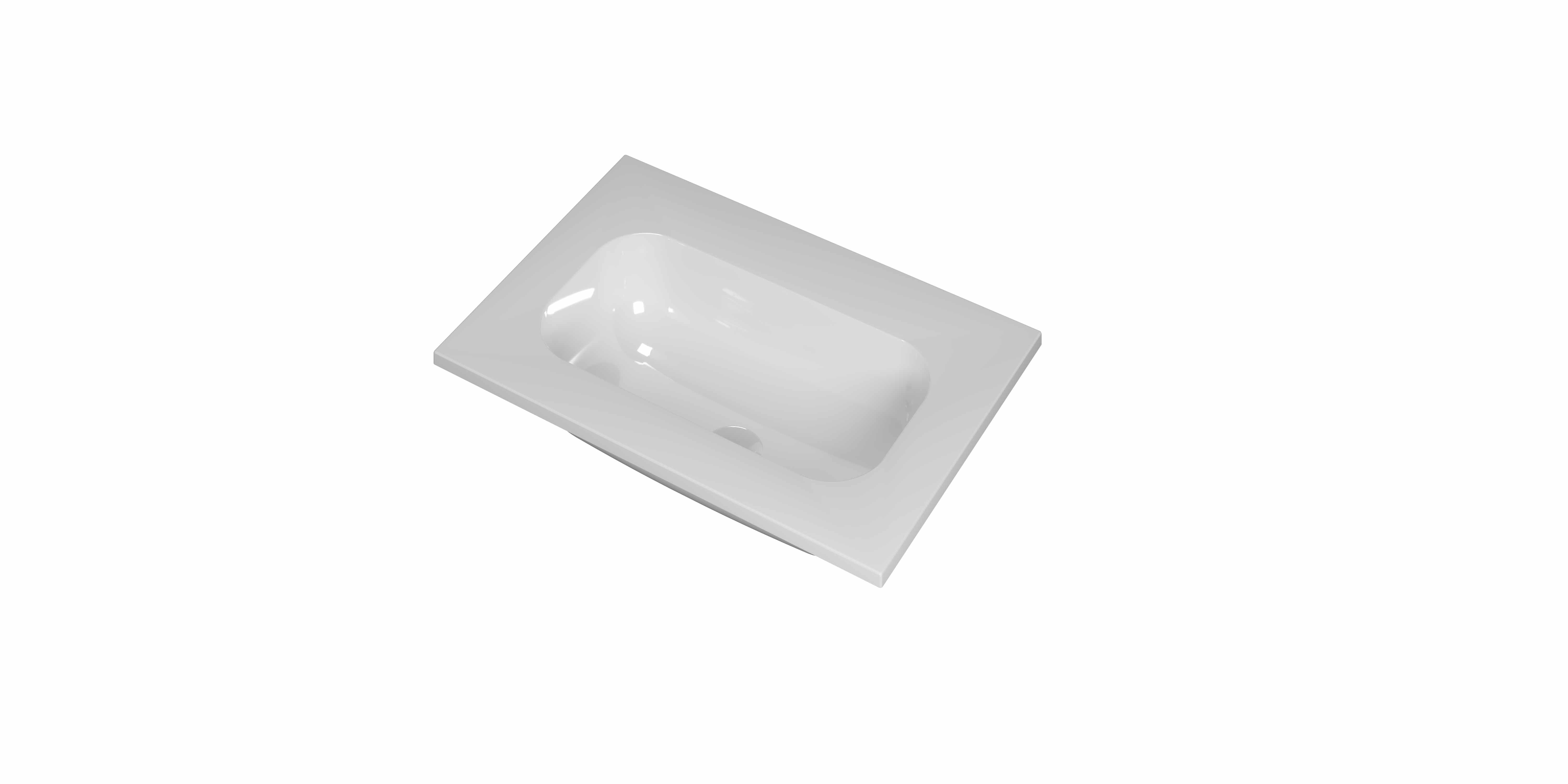 INK Reflekt wast. polystone centraal z. krgt. 3407600 Glans wit 600x400x15