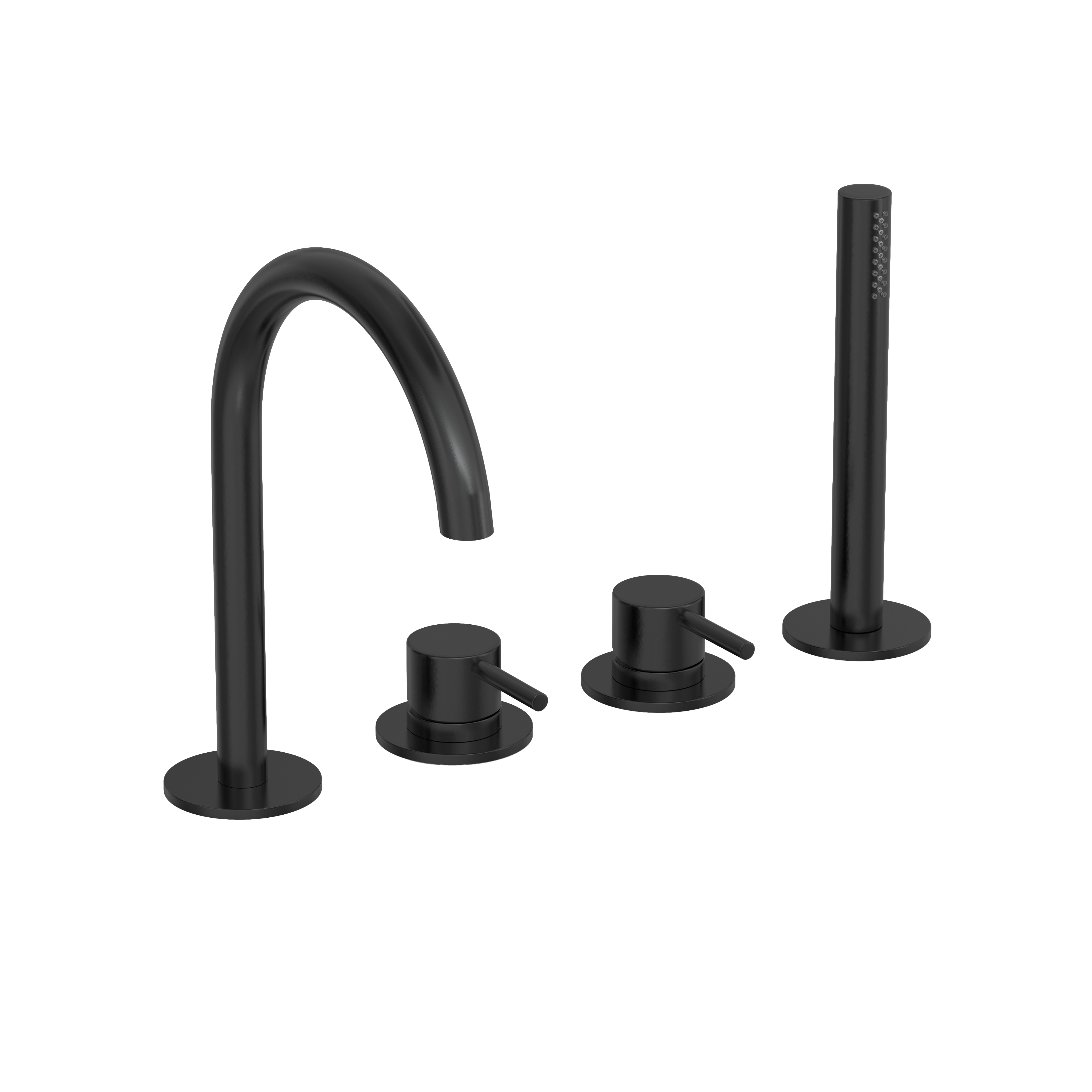 Hotbath Cobber badrandcombinatie een hendel mengkraan met uitloop CB173MBP Geborsteld zwart PVD