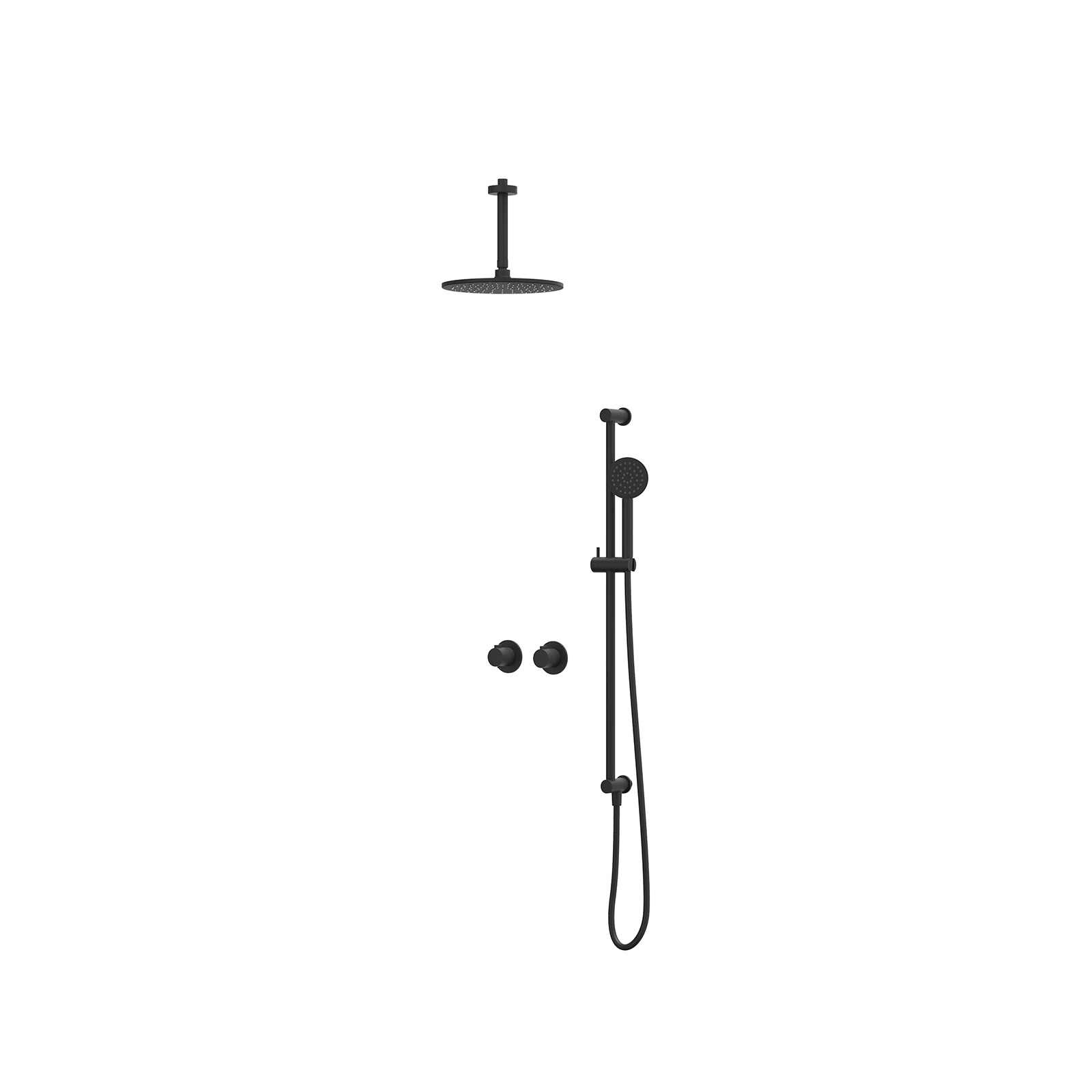 IVY Pact Inbouwset 2-weg  15cm plaf. 25cm me glijst.  en satin sp. CSP3MZCEBB Mat zwart PED