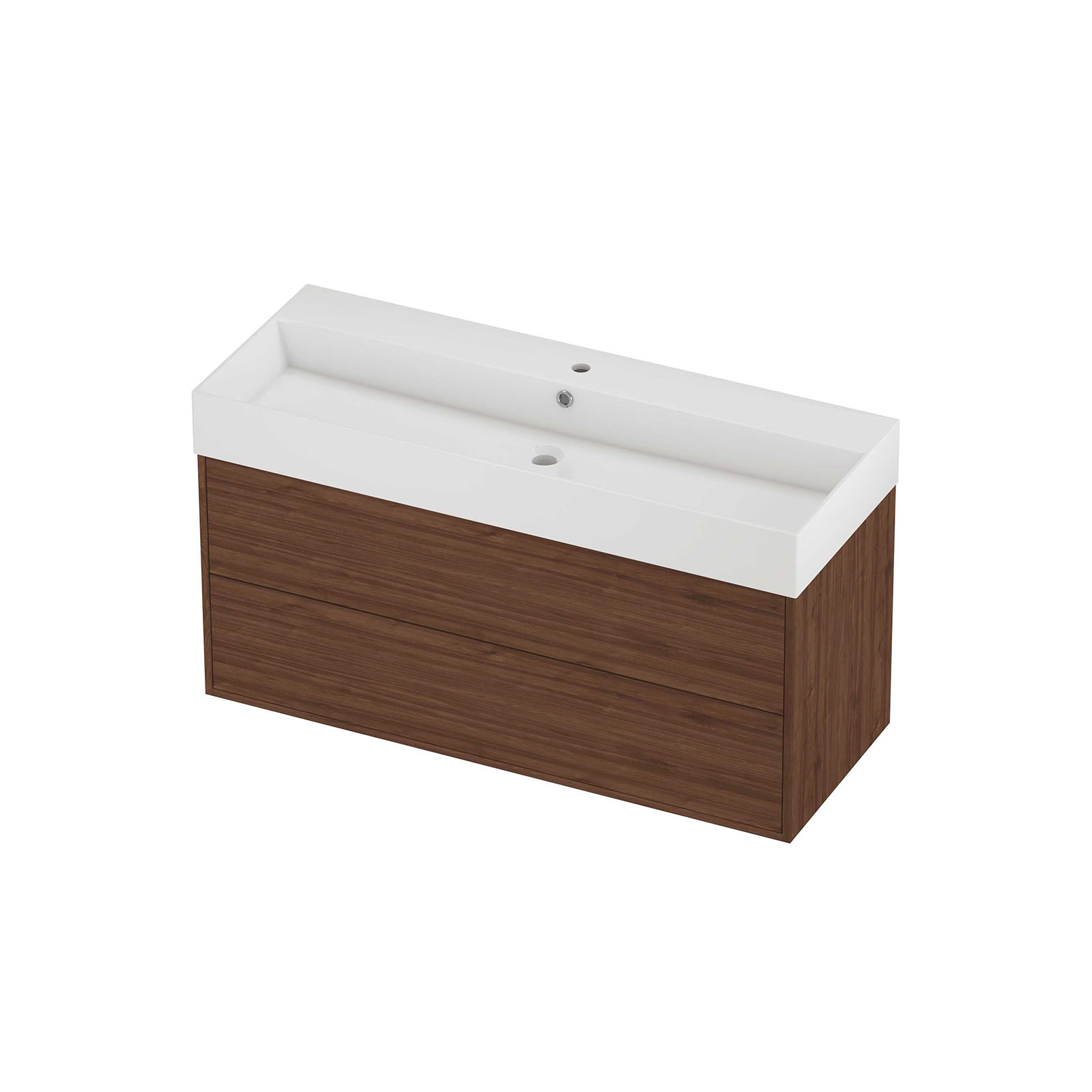 Proline Set porselein Loft wast. met 1 krgt. en onderk. tbv gr. 2 la sym. in kader ZGWF1201IW Glans wit/Indian walnut 120x46x65
