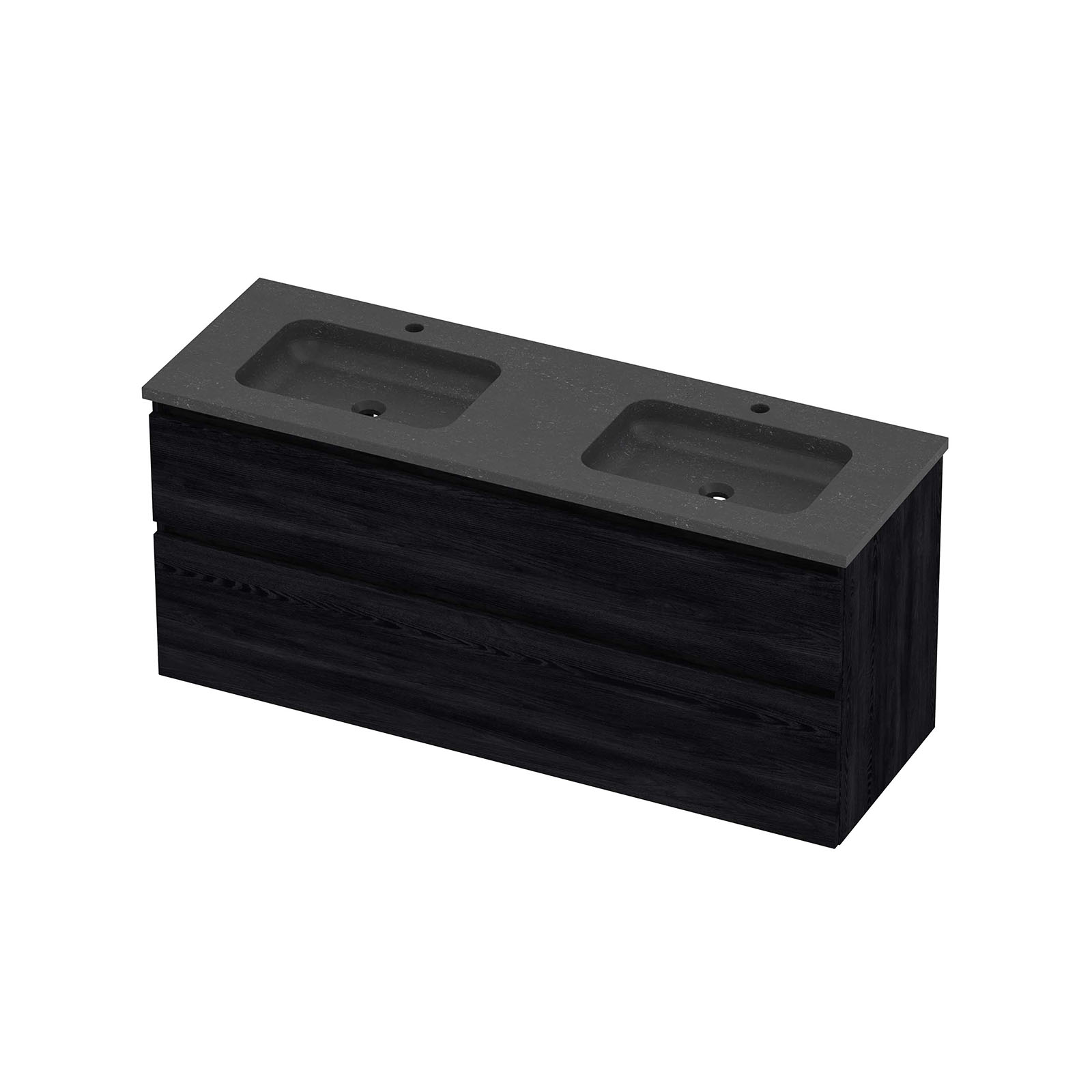 Proline Set hardsteen Elegant wast. met 2 kr.gaten en onderkast a-sym. RBSC1402BO Black oak/Blue stone 1400x460x625