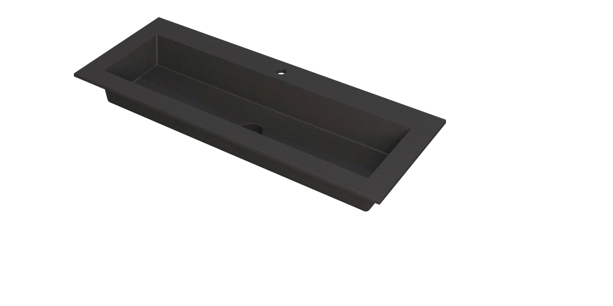INK Kraft wastafel enkele bak 1 krgt 3417263 Quartz zwart H10xB1200xD450