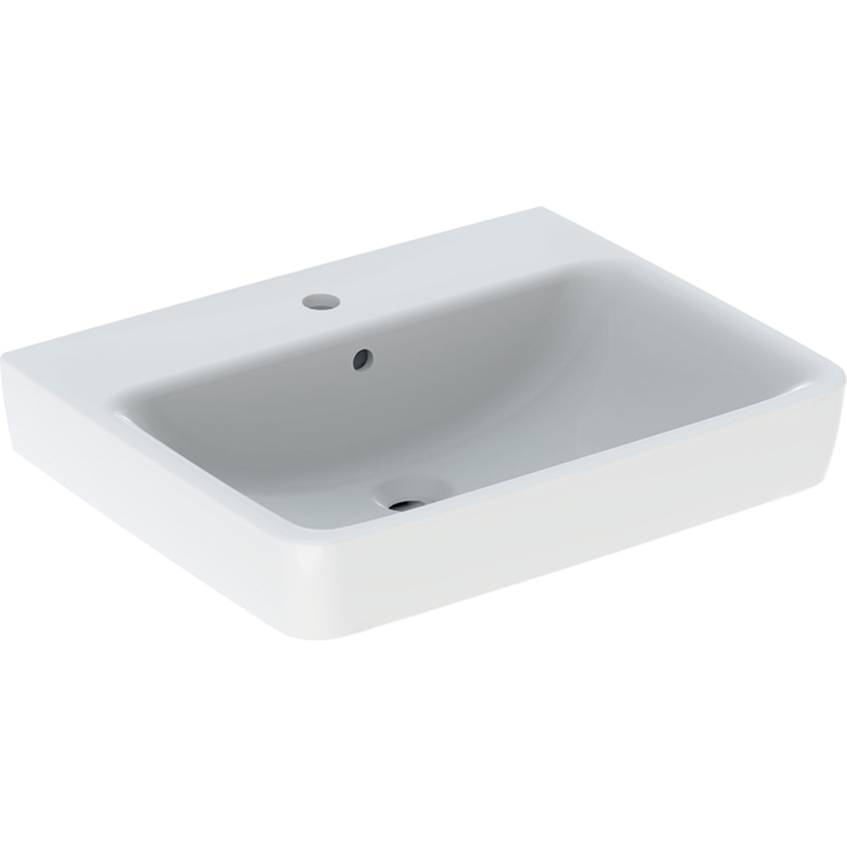 Geberit Renova Plan wastafel 60x48cm m. krgt. m. overl. wit 501.636.00.1