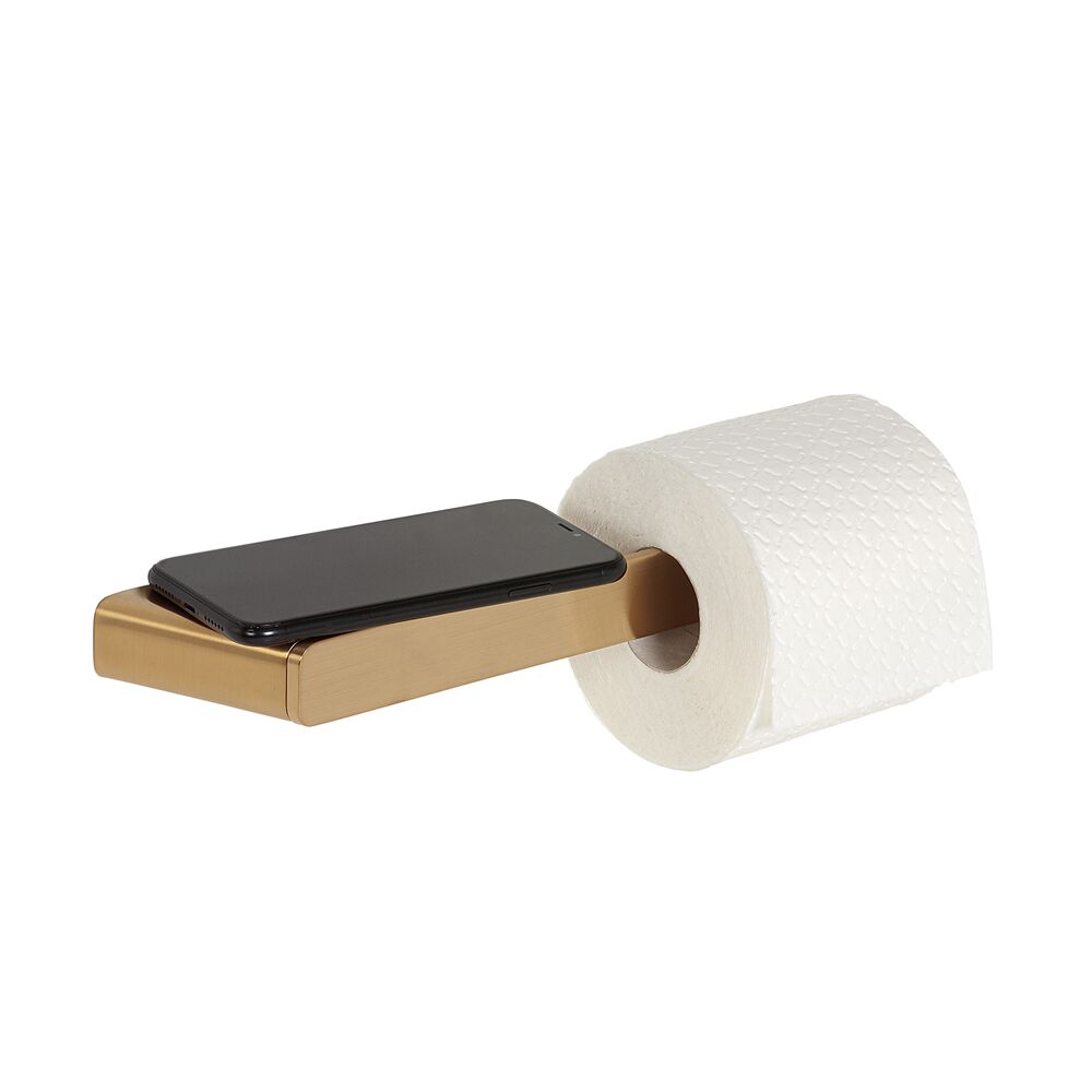 Geesa Shift toiletrolhouder zonder klep met planchet goud geb. 919924-07