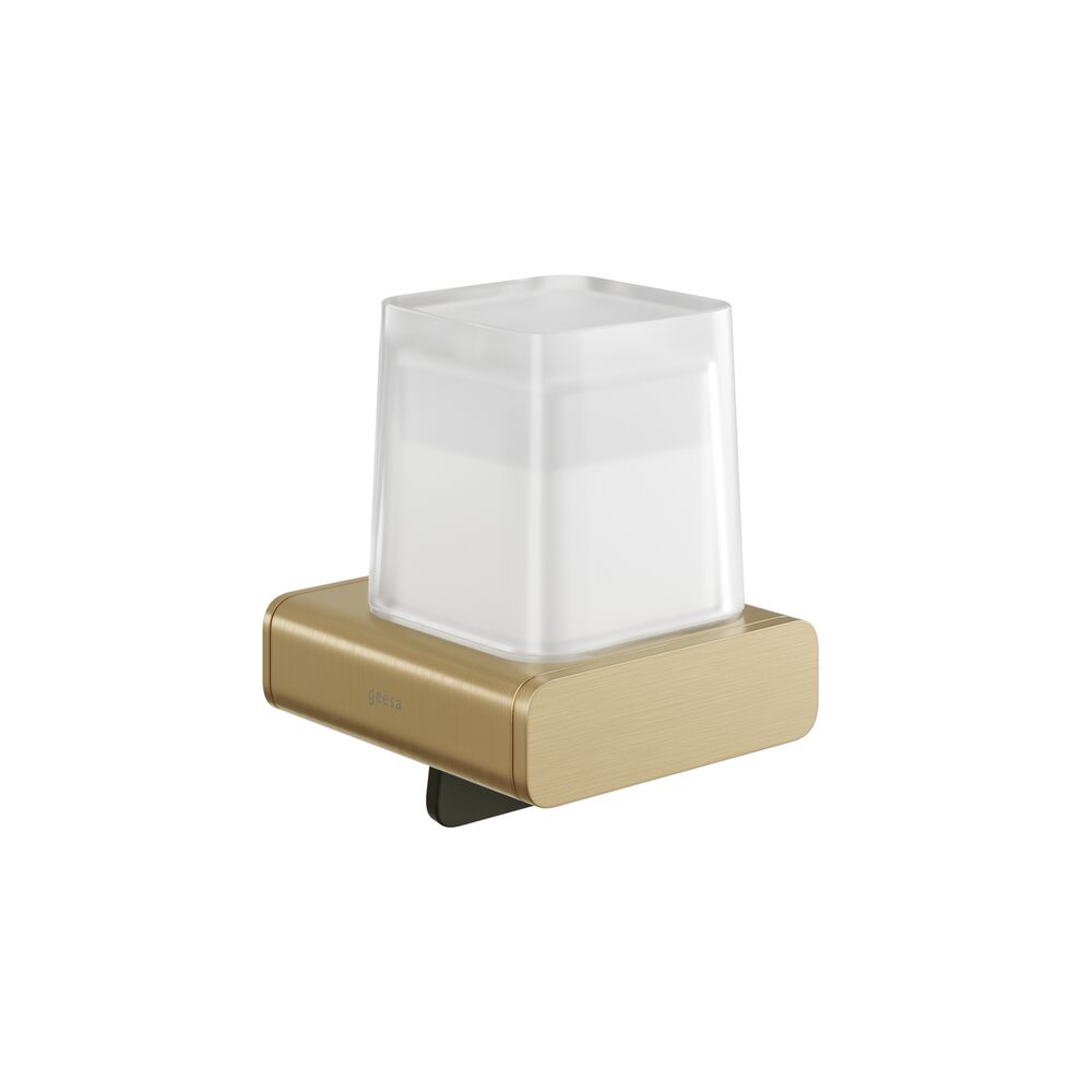 Geesa Shift zeepdispenser 200 ml goud geb. met gesatineerd glas 919916-07