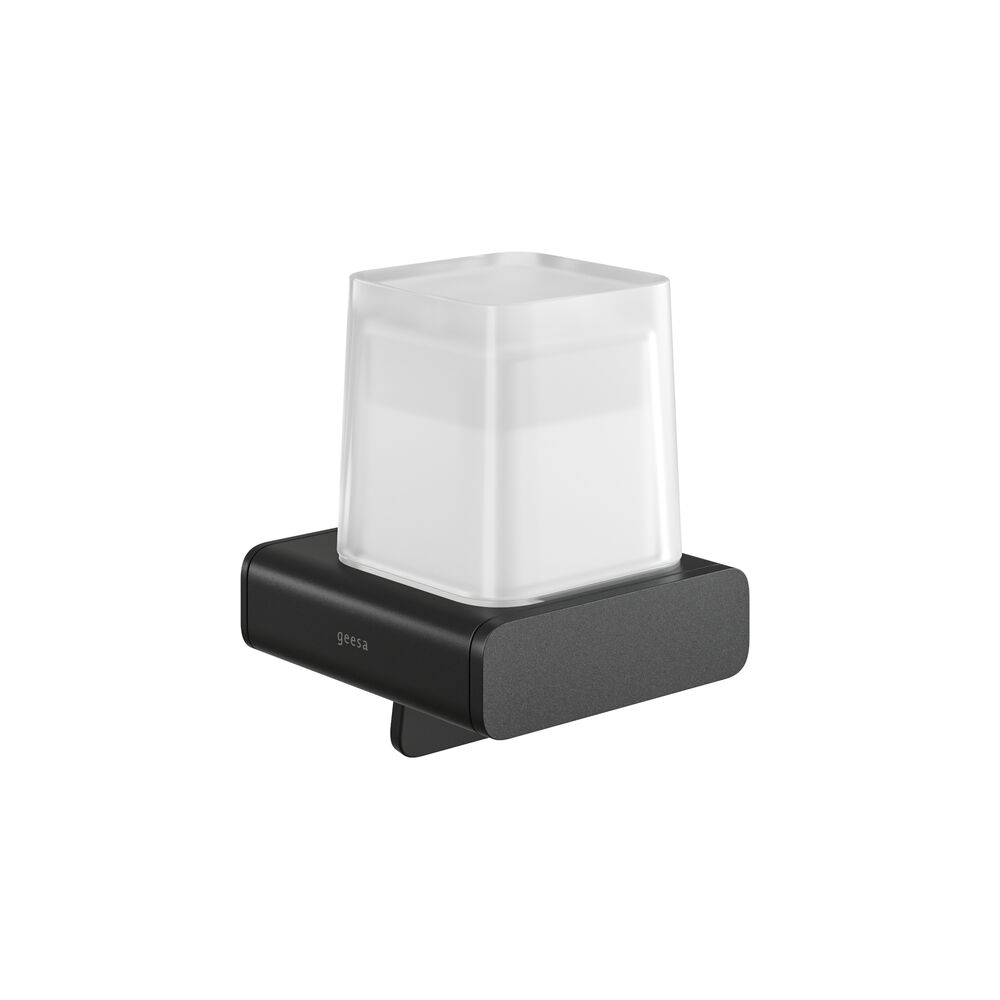 Geesa Shift zeepdispenser zwart 200 ml met gesatineerd glas 919916-06
