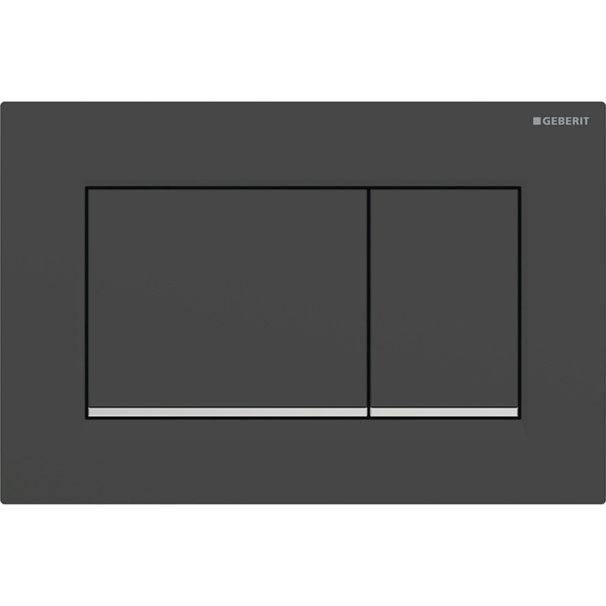 Geberit Sigma20 bedieningsplaat 2- toets square matzwart 115.883.14.1