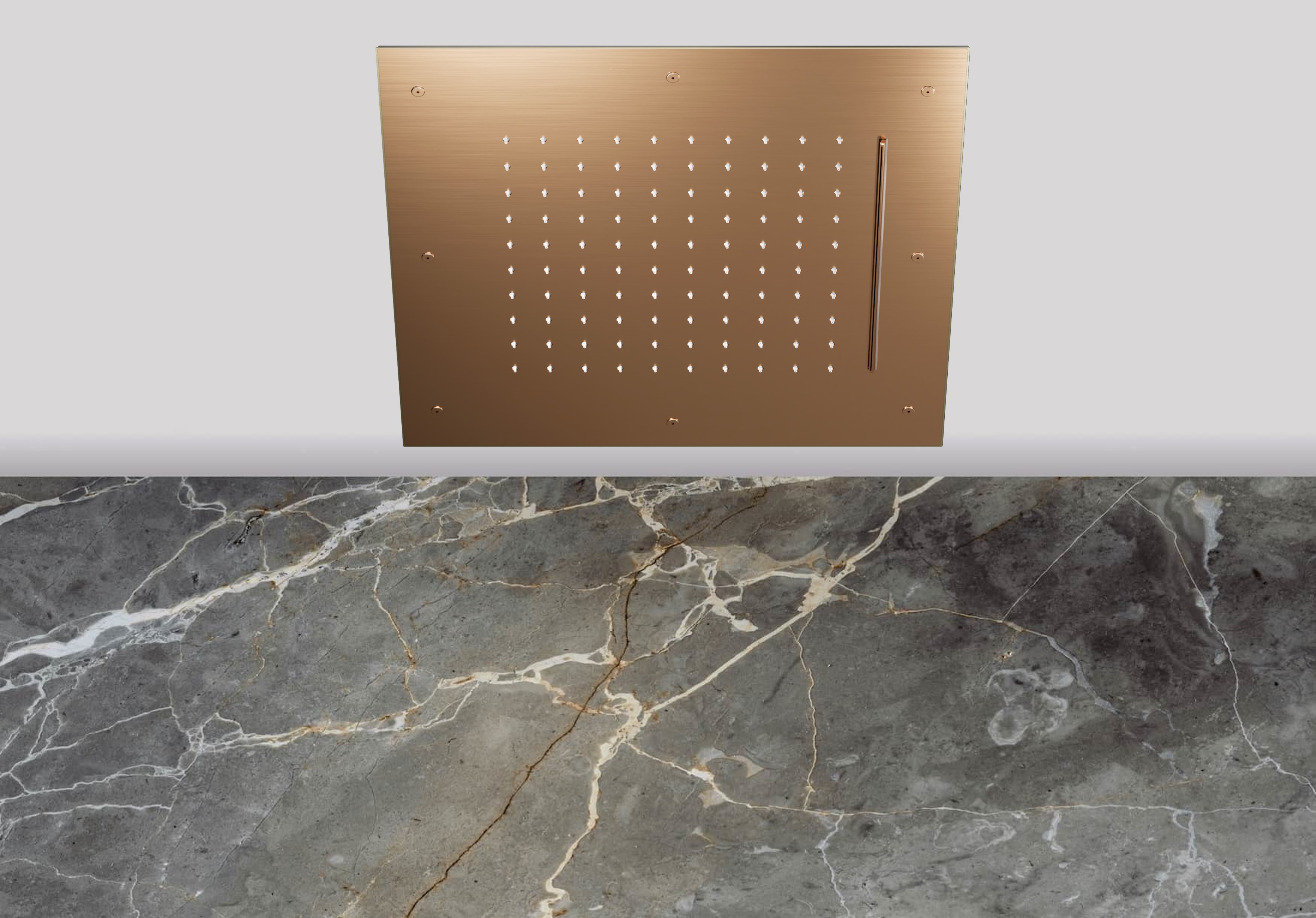 Lagoo Nesso Hoofddouche Showerlicious 430 x 430 m. regen cascade N8233BK Brushed Copper PVD