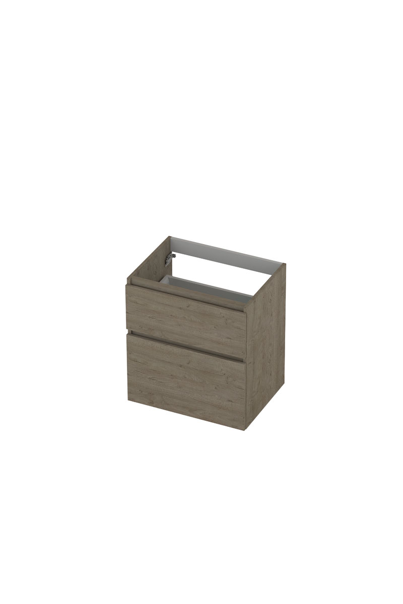 INK onderk. 2 la GL hout decor m. houten keerlijst a-symm. B600xD450xH650 Greige eiken / 1257909