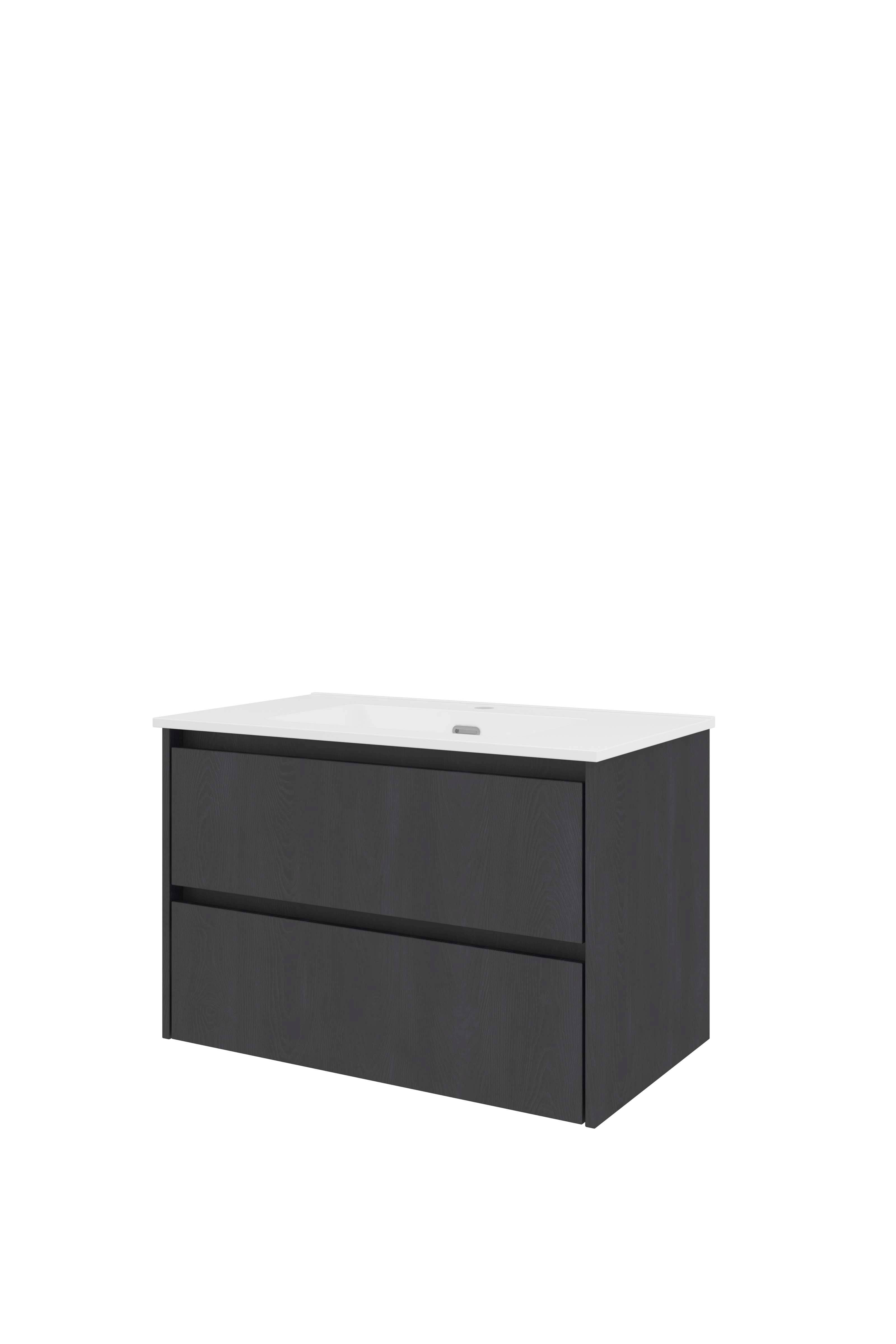 Proline Set porselein Elegant wast. met 1 krgt. en onderkast sym. TGWB801BO Black oak/Glans wit 800x460x540