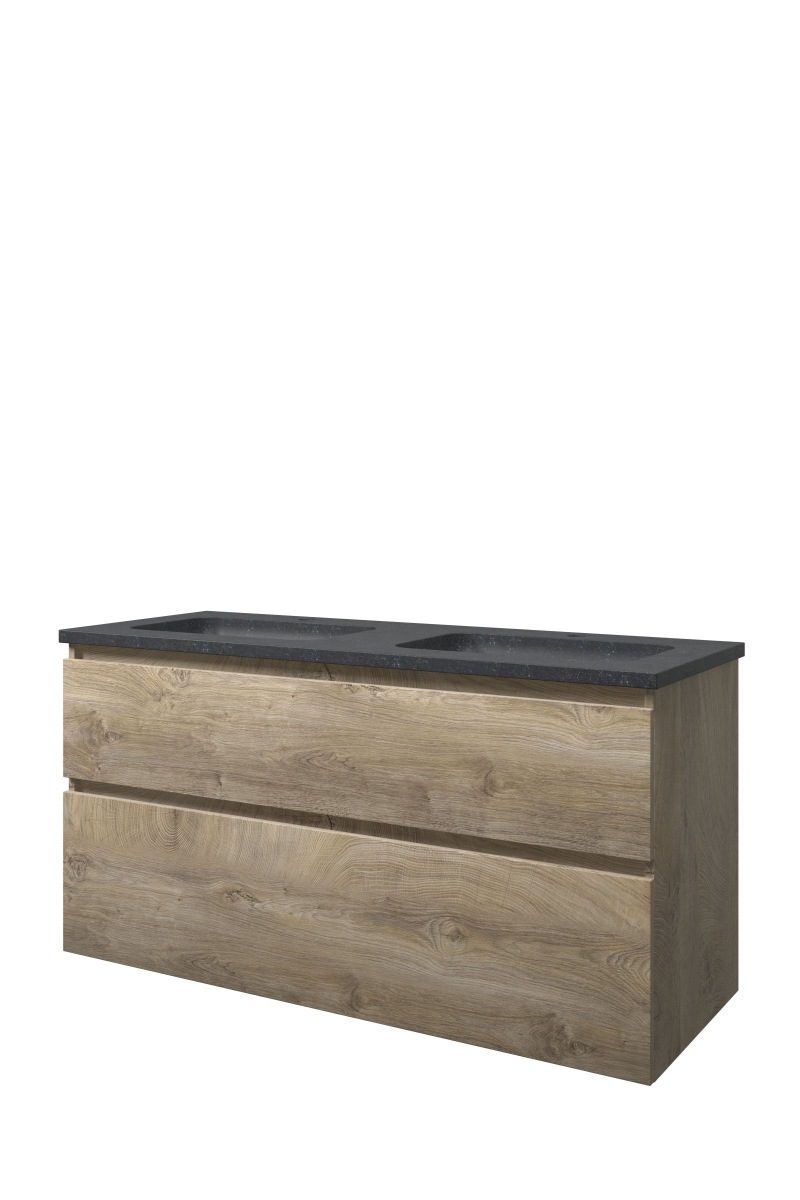 Proline set hardsteen Elegant wast. met 2 krgt. en onderk. a-sym. 1815871 Raw oak/Blue stone H625xB1200xD460