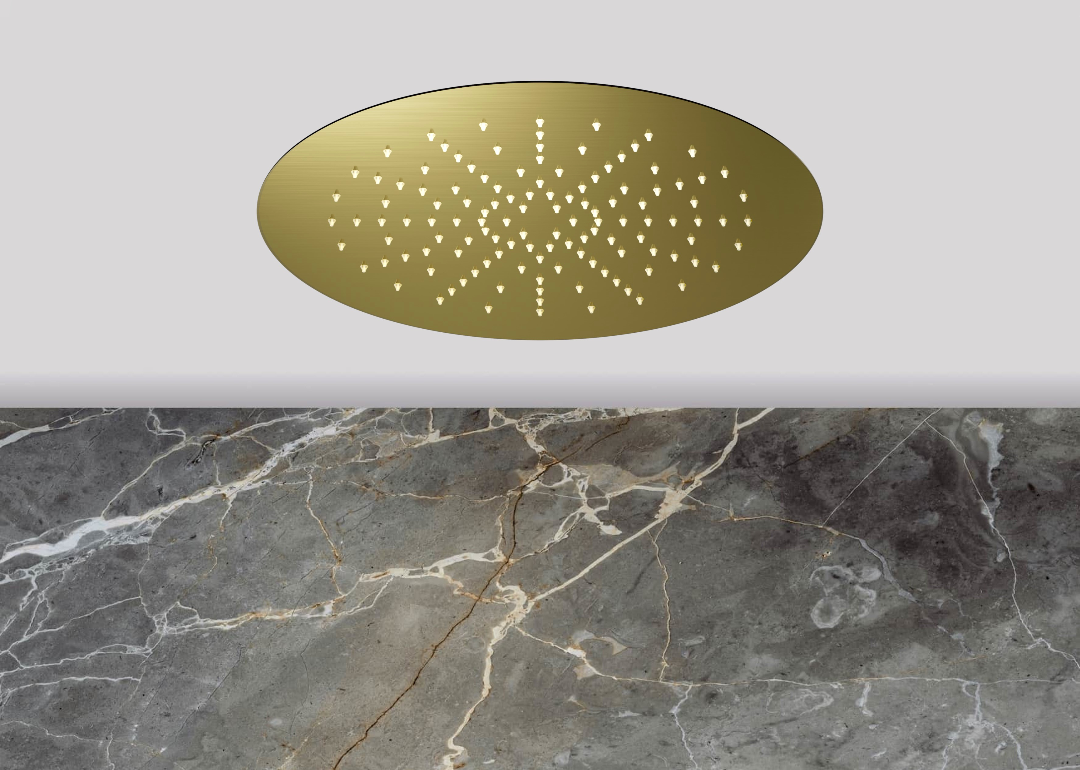 Lagoo Nesso Hoofddouche Easy Peasy 340 m. Easy Fix systeem N8200BB Brushed Brass PVD