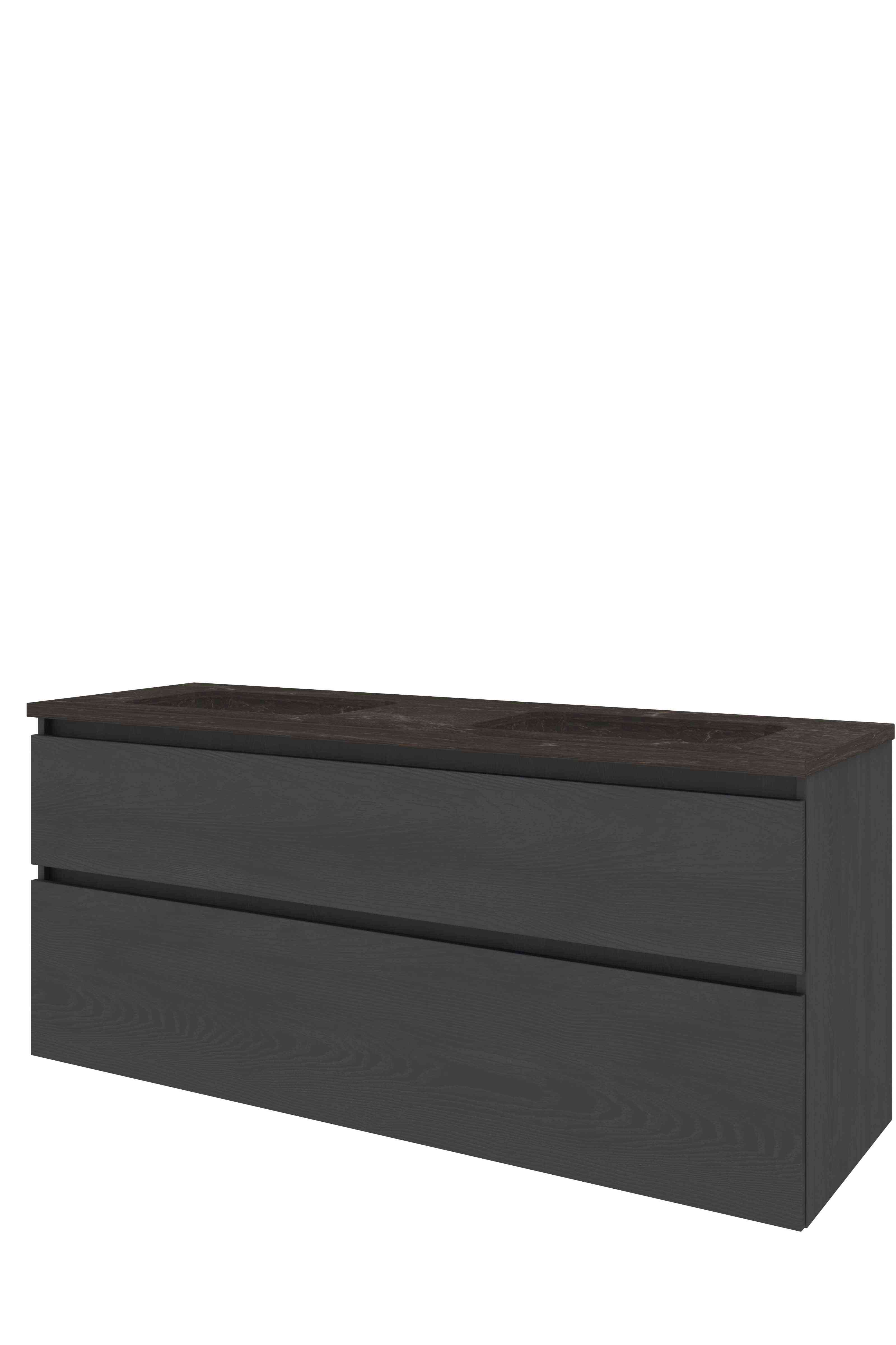 Proline Set hardsteen Elegant wast. z. kr.gaten en onderkast a-sym. RBSC1400BO Black oak/Blue stone 1400x460x625