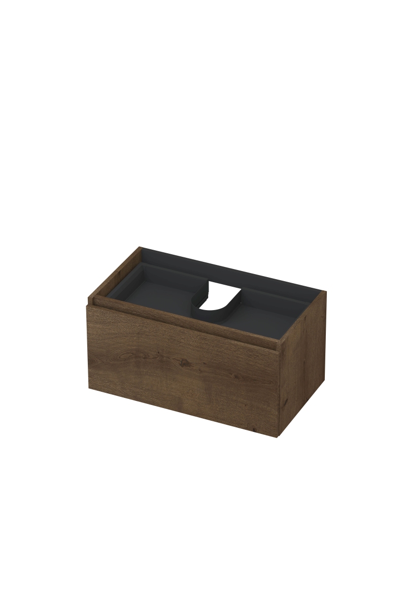 INK Fineer onderkast 1L m. binnenla gr.loos houten keerlijst fineer 1221323 Chocolate H400xB800xD450