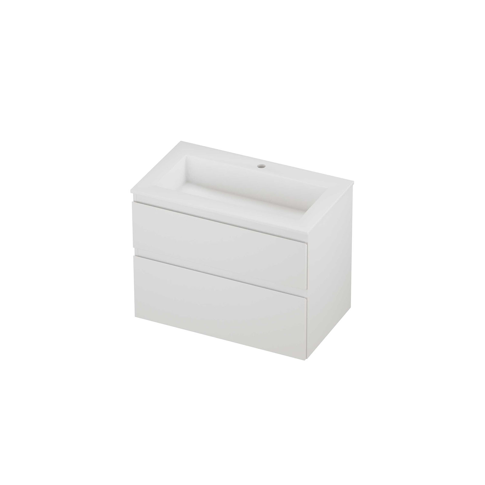 Proline set polystone Elegant wast. met 1 krgt. en onderk. a-sym. AMWC801MW Mat wit/ Mat wit H620xB800xD460