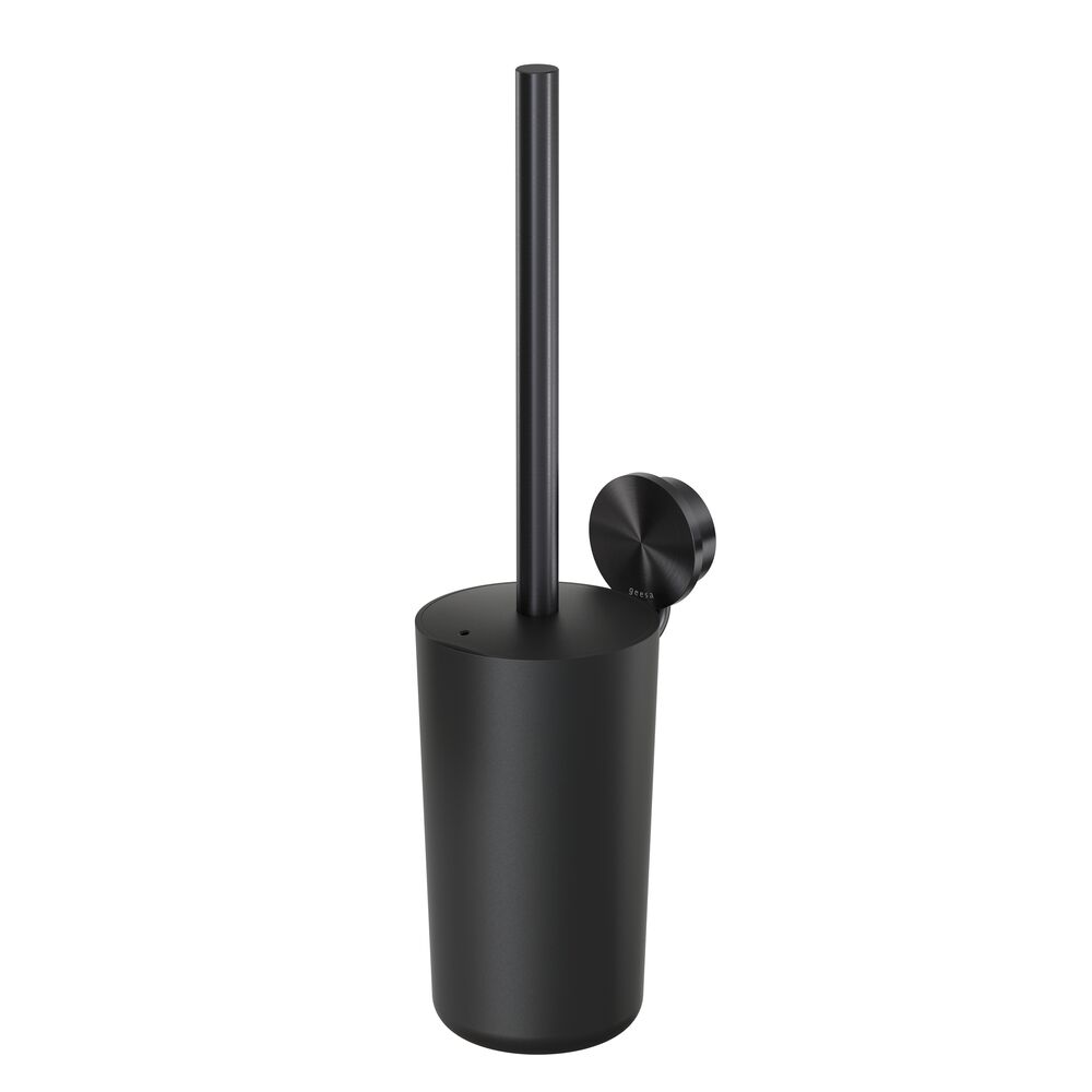 Geesa Opal toiletborstel met houder 917211-09 geborsteld zwart metaal