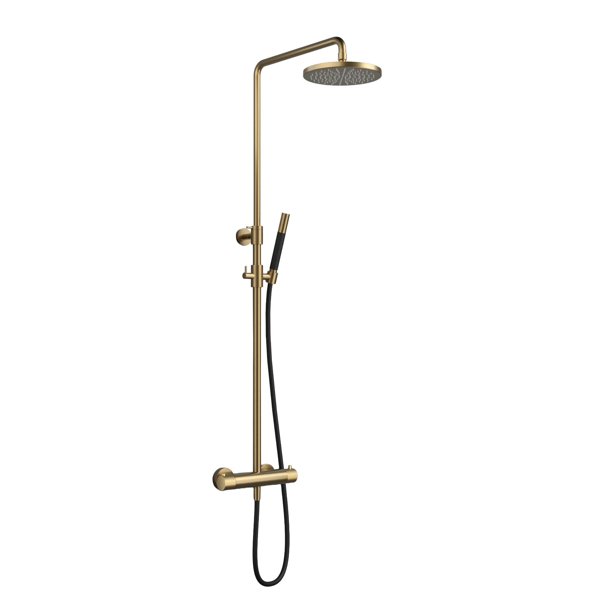 Hotbath Cobber X thermostatische stortdoucheset 30cm hoofddouche SDSX9BBP5 Geborsteld Messing PVD