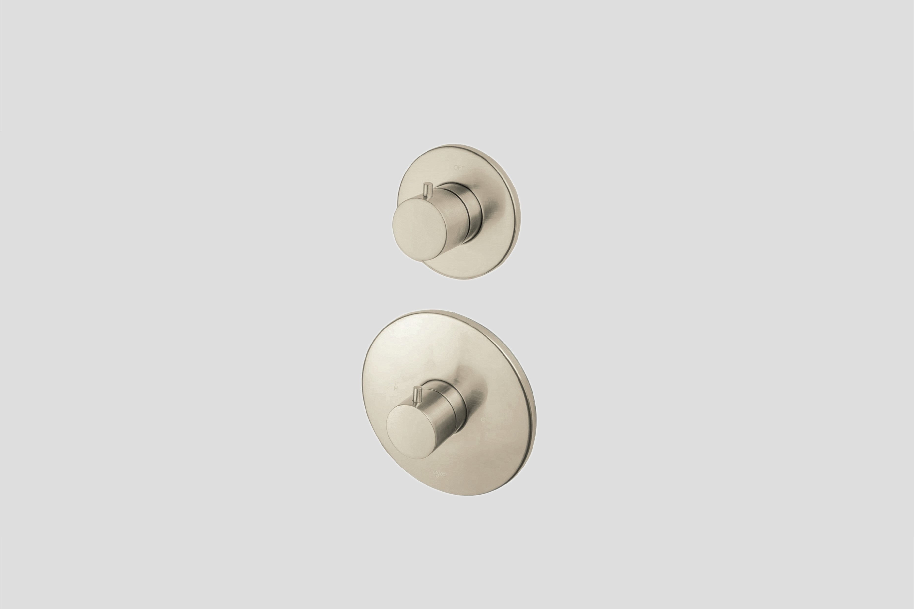 Lagoo Garda inbouw douche/bad thermostaat met 1 stopkraan afb.deel G2263BN Brushed Nickel