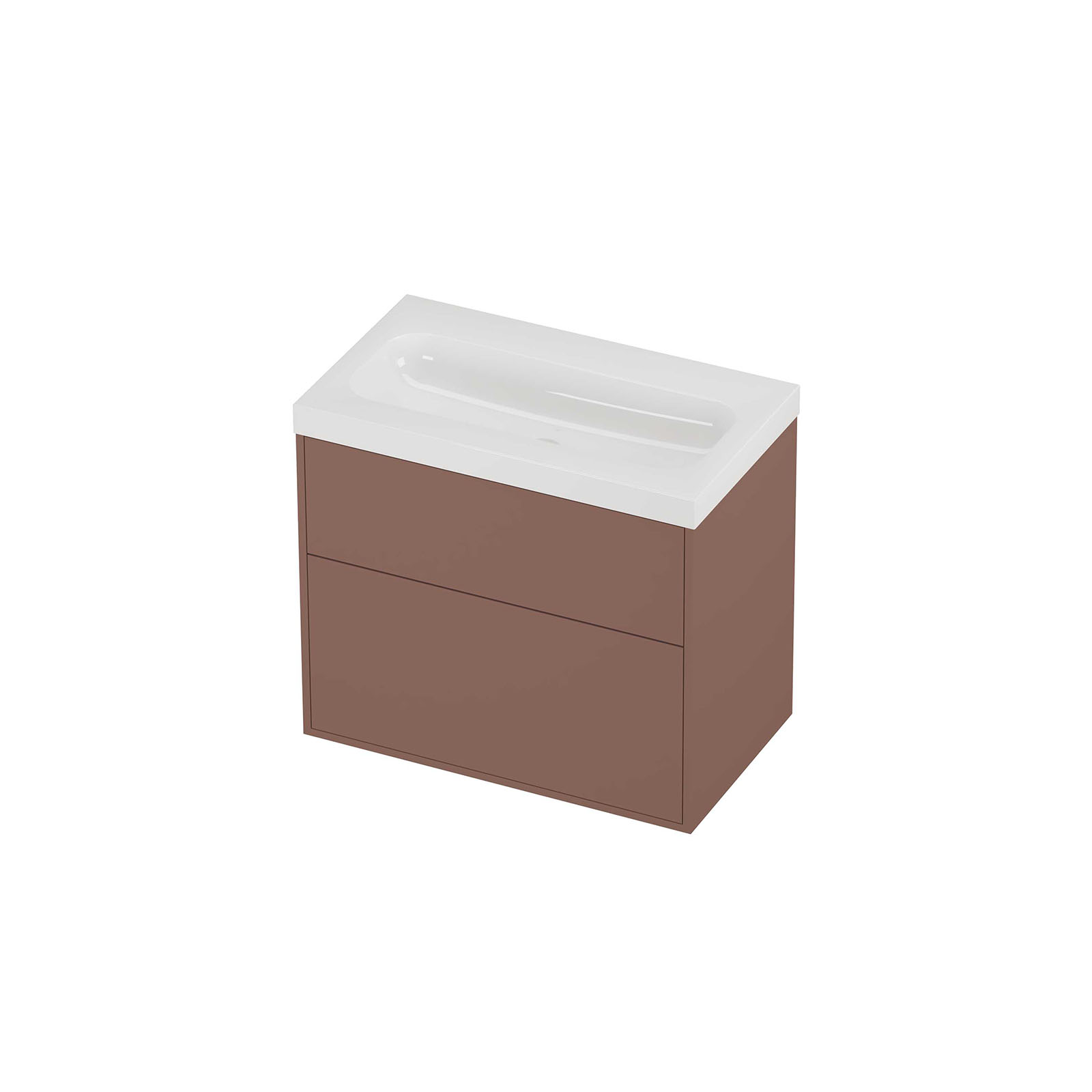 Proline Set polystone Mezza wast. z. krgt. en onderk. tbv gr. 2 la a-sym. in kader HGWH800BB Glans wit/Beauty blush 80x46x73