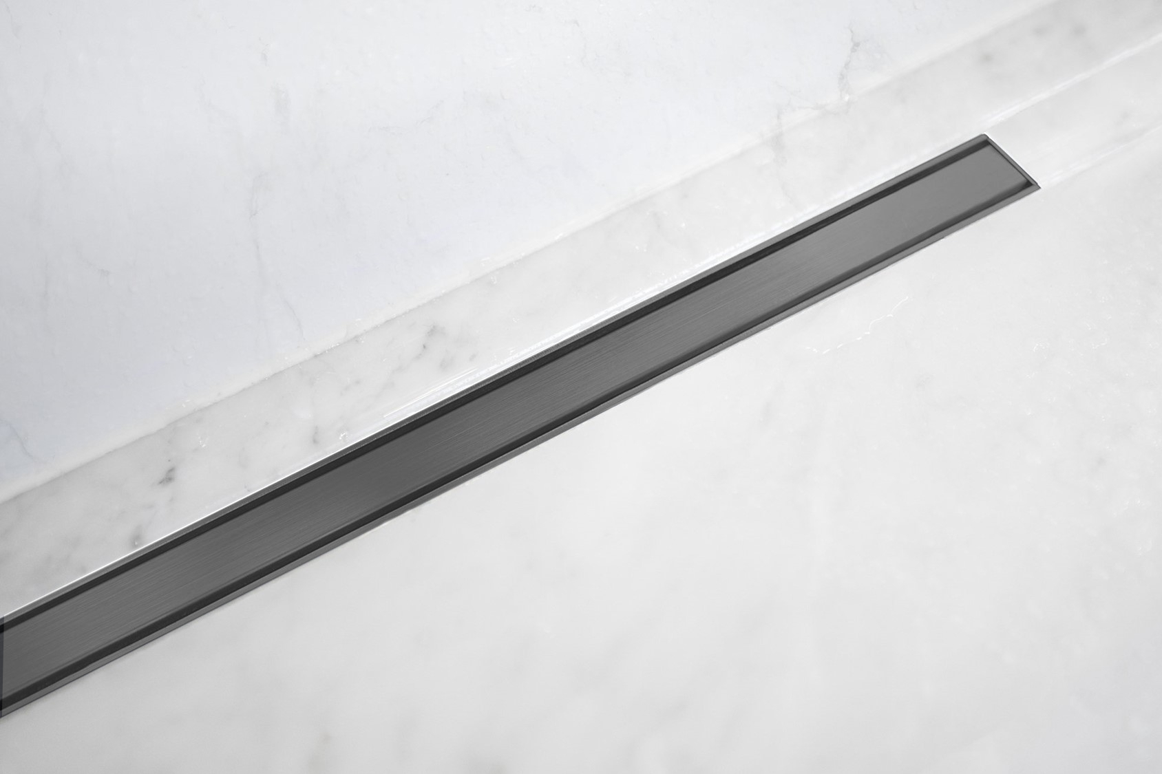 Lagoo Design douchedrain 80 cm Brushed Gun Metal PVD
