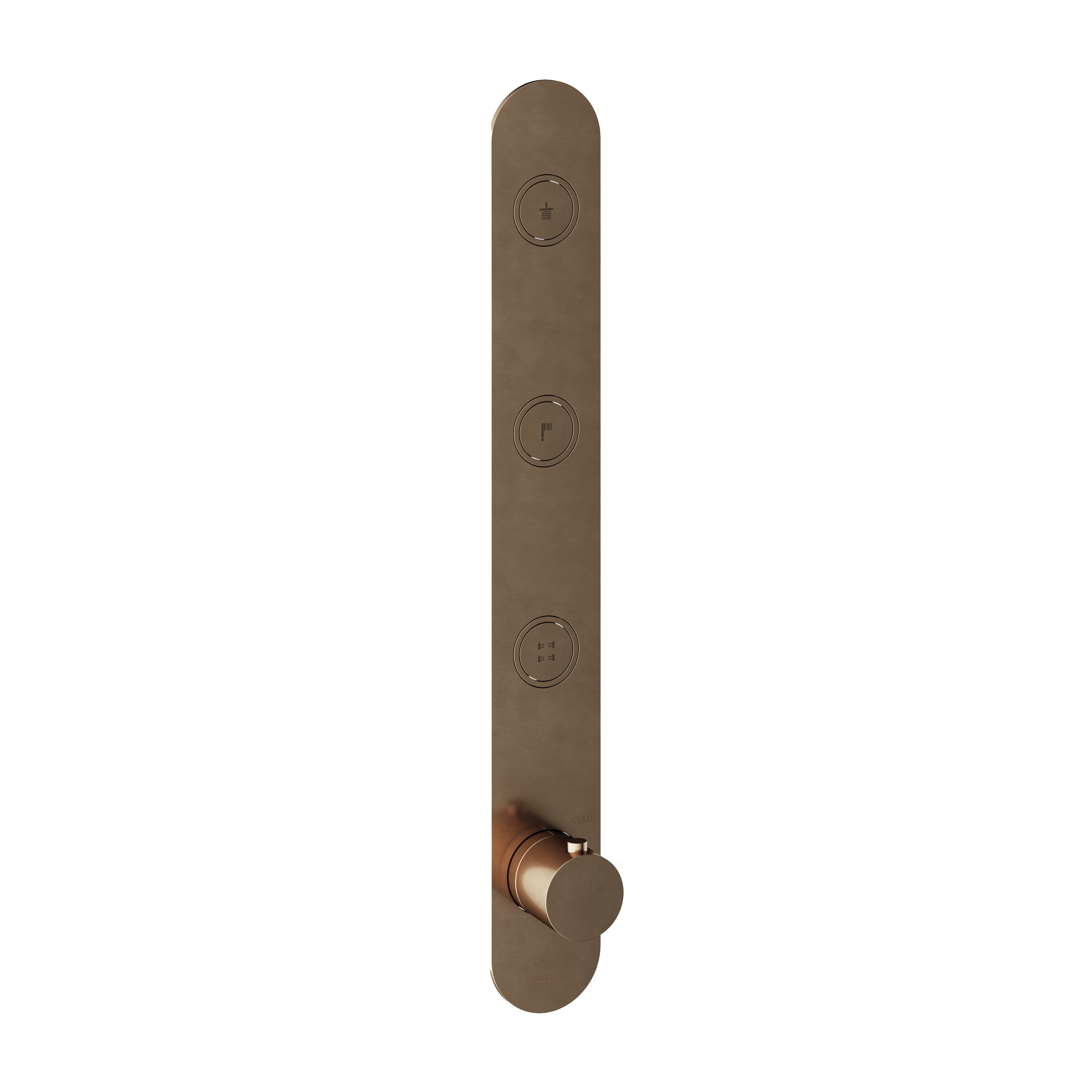 Hotbath Cobber afbouwdeel inbouwthermostaat met 3 pushbuttons PB050EXTAB Verouderd Messing