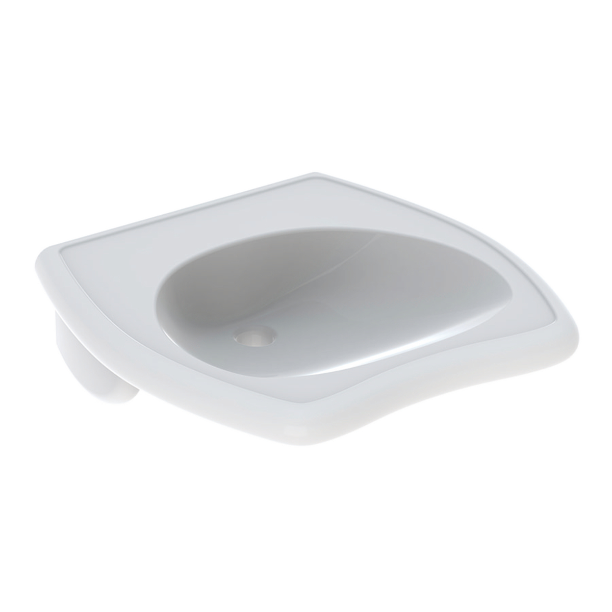 Geberit 300 Comfort Vitalis Miva wastafel 55x55cm m.krgt. z.overl. S8310705001G Wit Tect