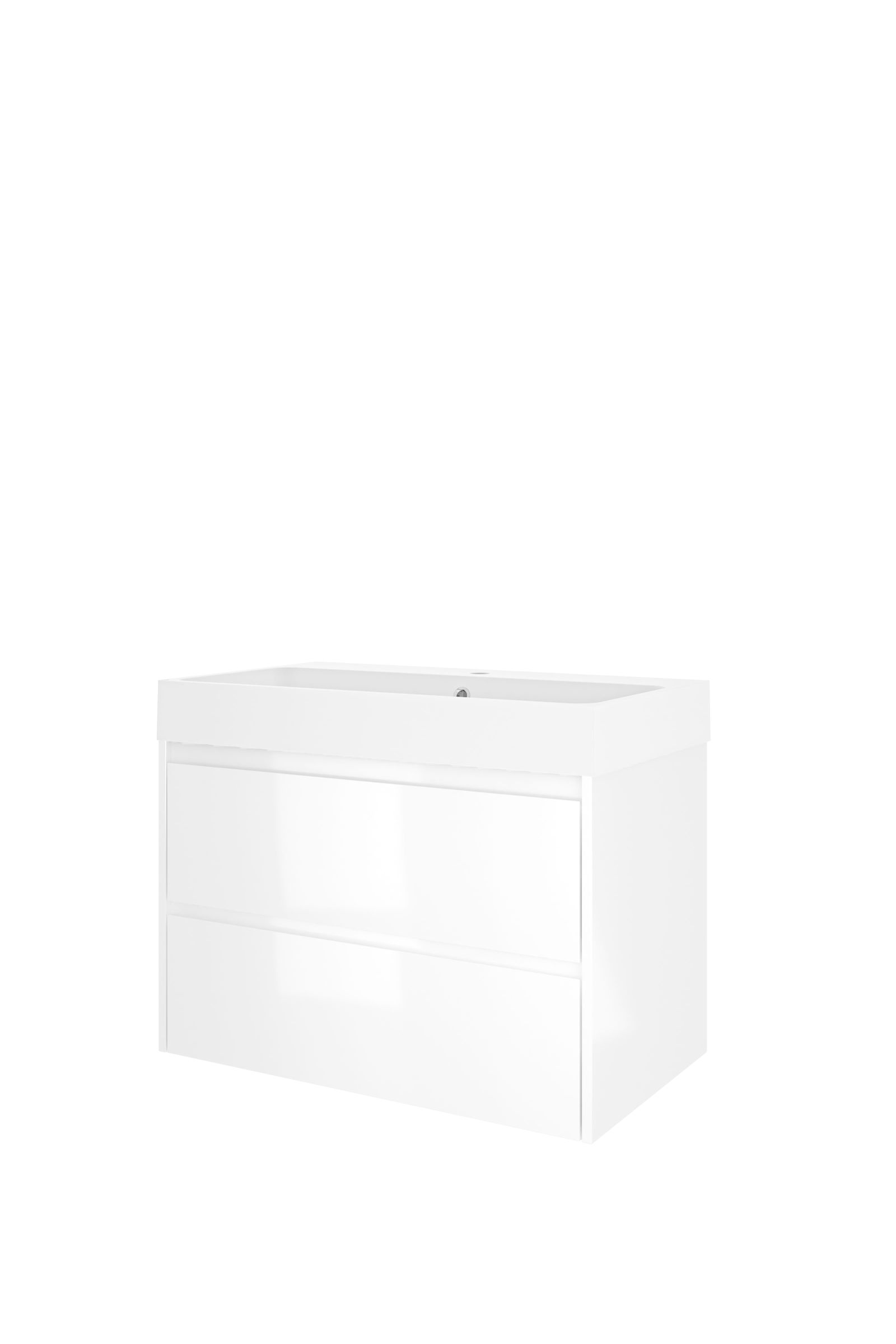 Proline set polystone Loft wast. met 1 krgt. en onderk. sym. PMWB801GW Glans wit/Mat wit H620xB800xD460