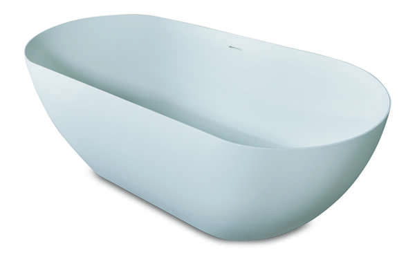LU vrijstaand bad m dunne rand van solid surface m overl. 175x80x58h Mat wit