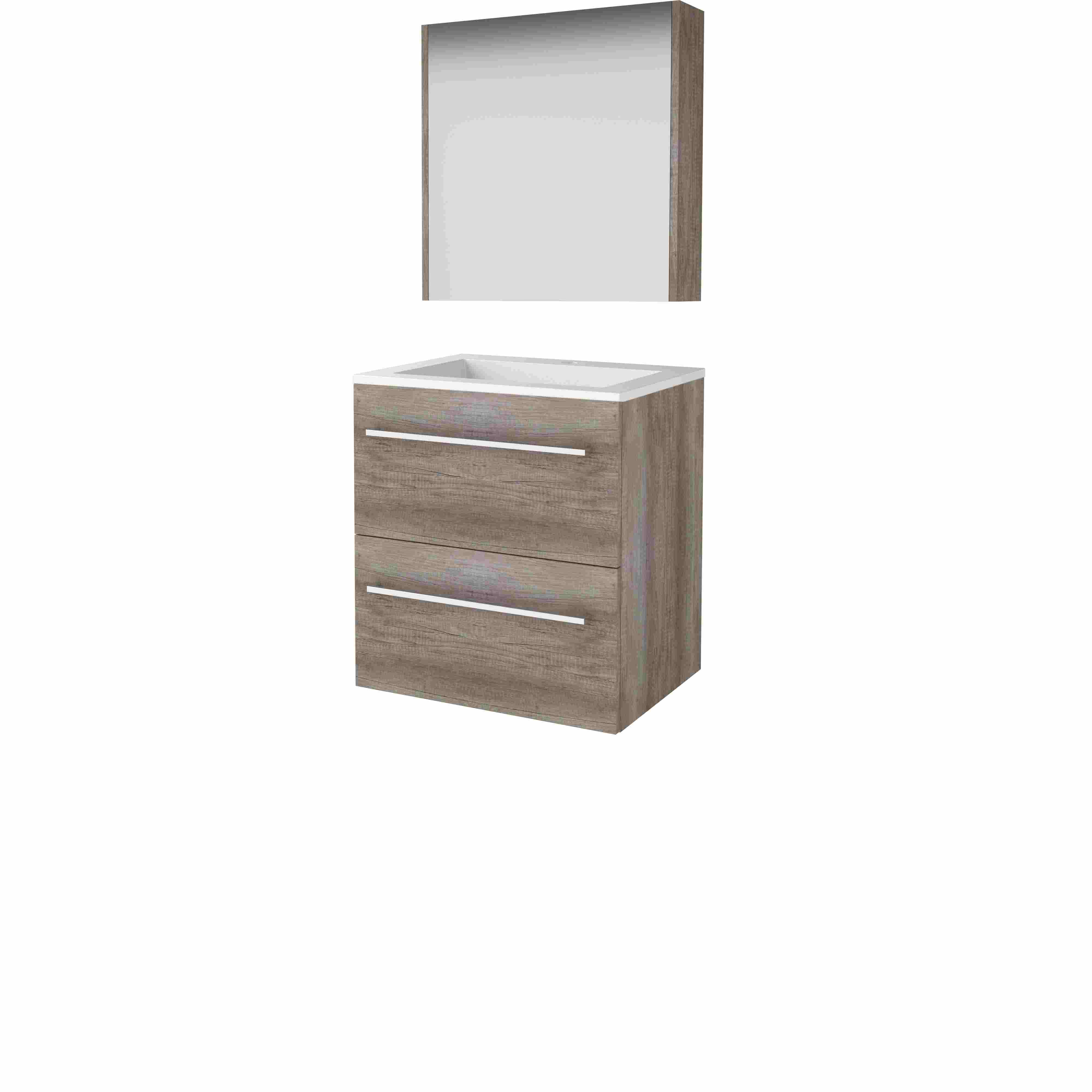 Basic Comfort 46 set 60x46cm met gr. 2 la Acryl wast. 1 krgt. incl. kast C46GR60A1SO Scotch Oak