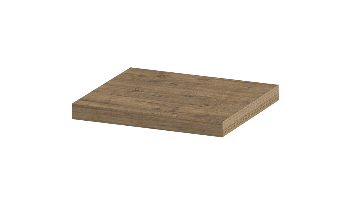 INK wandplank in dekor dikte 35mm voorzijde afgekant tbv nis 1258890 Naturel eiken H35xB400xD350