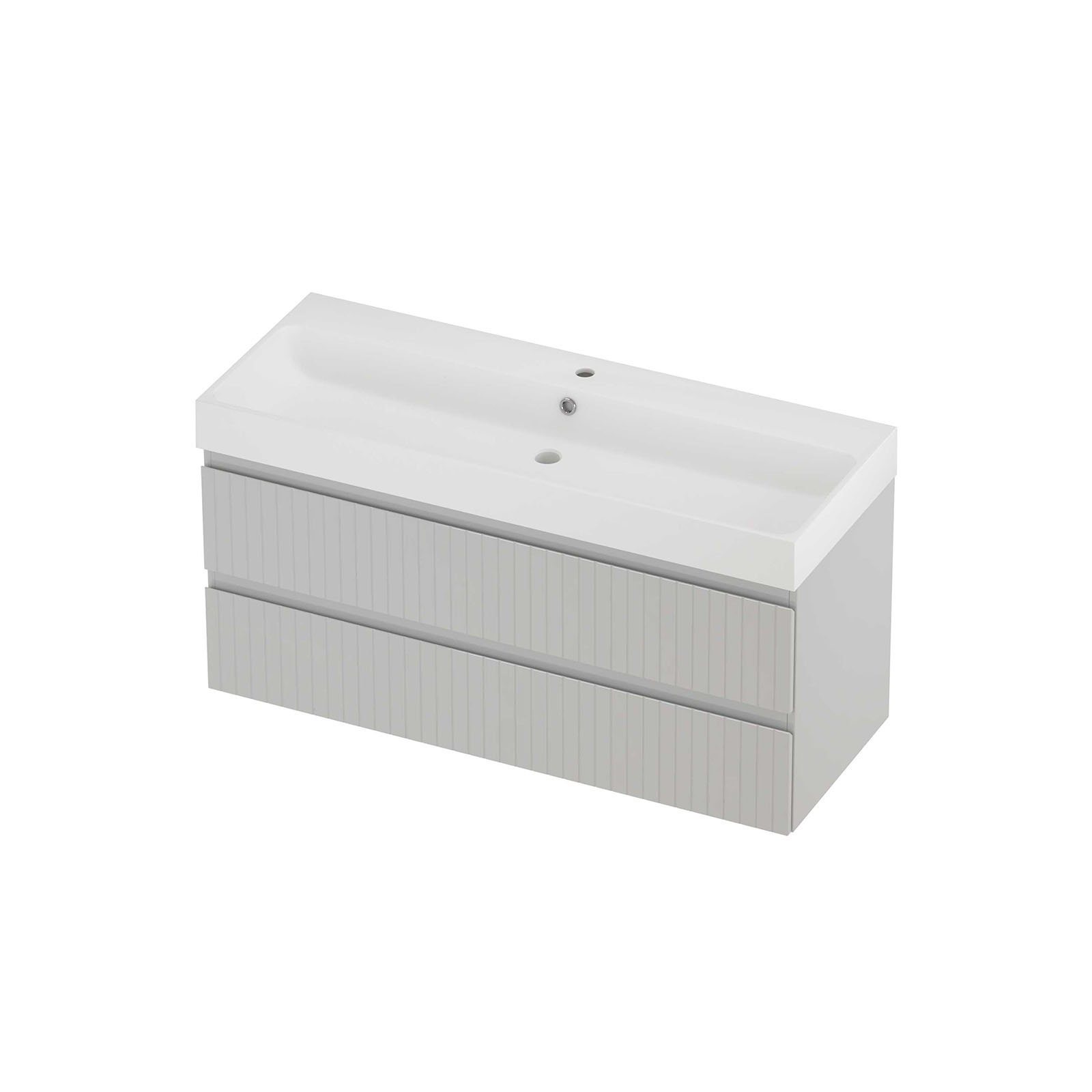 Proline Set polystone Loft wast. met 1 krgt. en onderkast sym. gefr. PMWD1201GW Glans wit/Mat wit 1200x460x620