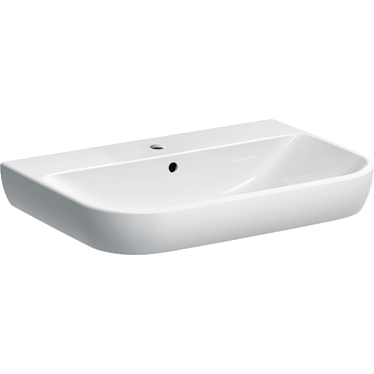 Geberit Smyle wastafel 70x48cm m.krgt. m.overl. 500.248.01.8 Wit KeraTect