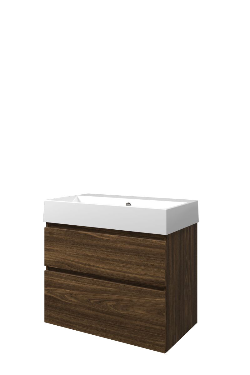 Proline set porselein Loft wast. z. krgt. en onderk. a-sym. ZGWC800CA Cabana oak/Glans wit H700xB800xD460