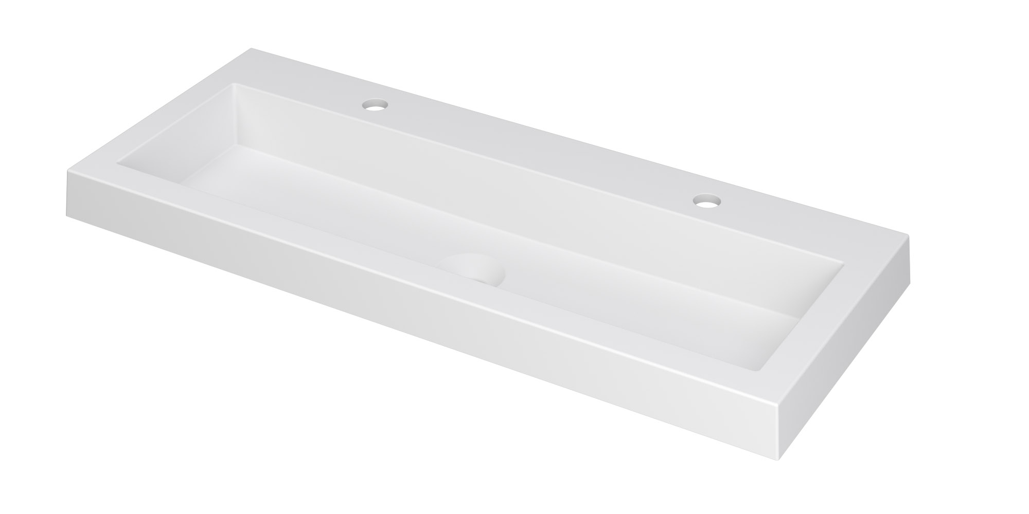 INK Dock wast. Polystone met 2 krgt. 3415322 Mat wit H60xB1000xD400