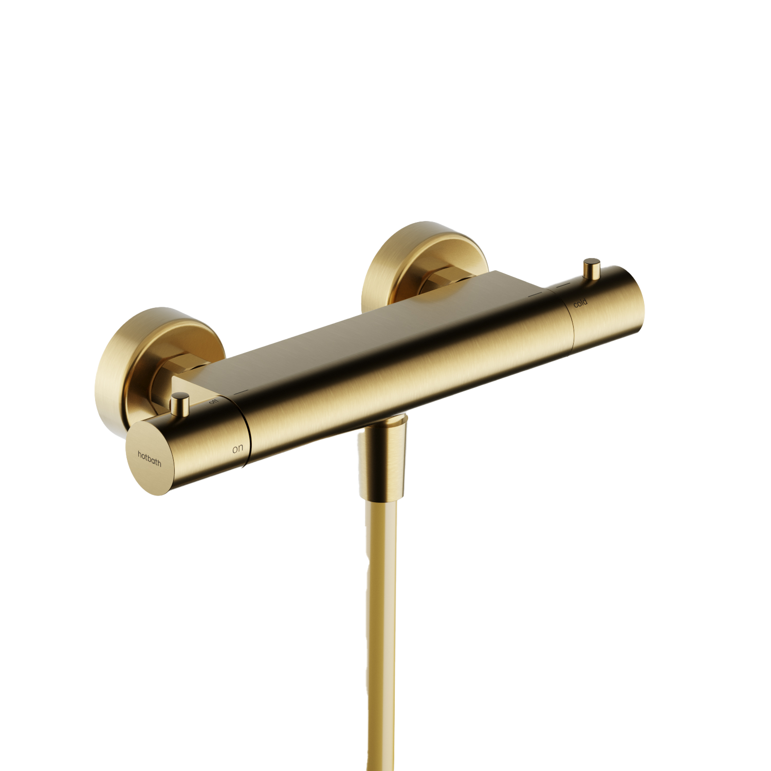 Hotbath Ace thermostatische douchemengkraan m. 1/2 doucheslang onderaansluiting AC008BBP Geborsteld messing PVD