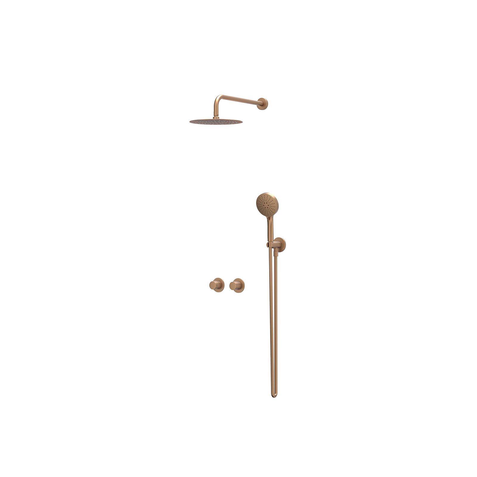 IVY Bond Inbouwset 2-weg  40cm w-arm 25cm sl houder  en 3-st handd CSB3GKBBAA gebr. mat koper PVD