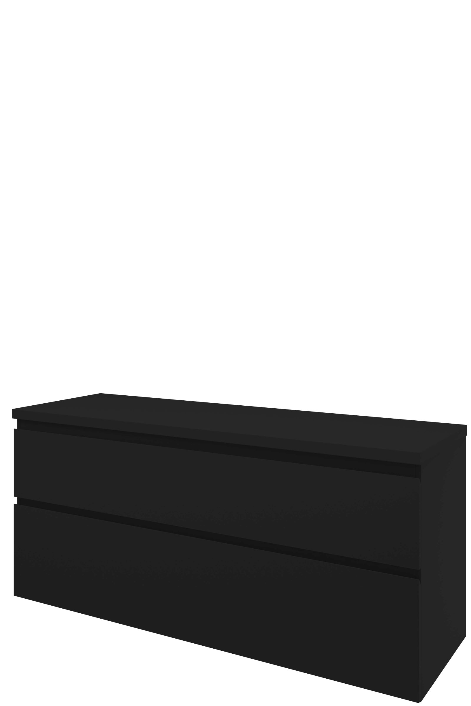 Proline Top afdekplaat + onderk. a-symm. H632xB1400xD460 Mat zwart / 1817836