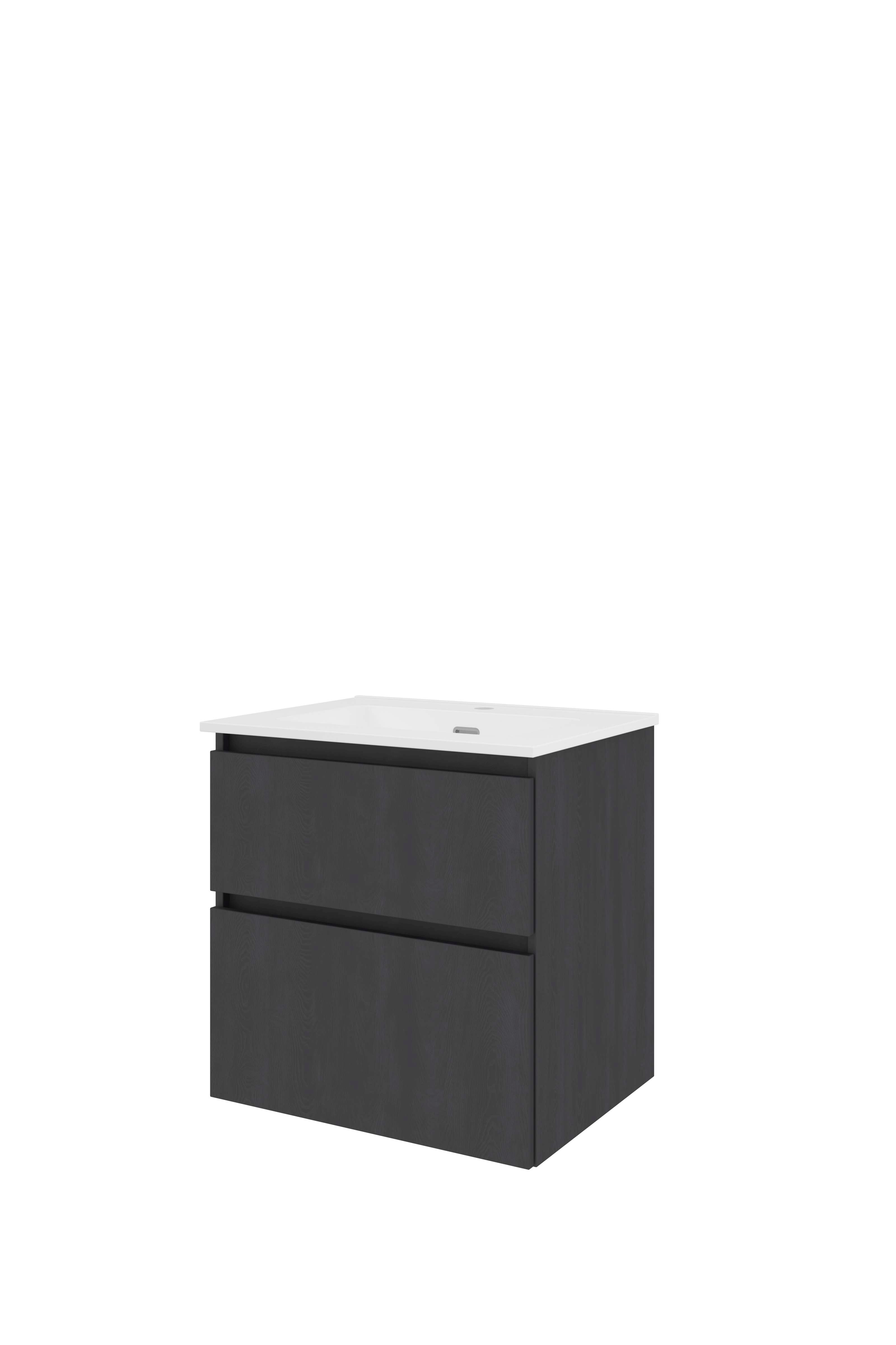Proline Set porselein Elegant wast. met 1 krgt. en onderkast a-sym. TGWC601BO Black oak/Glans wit 600x460x620