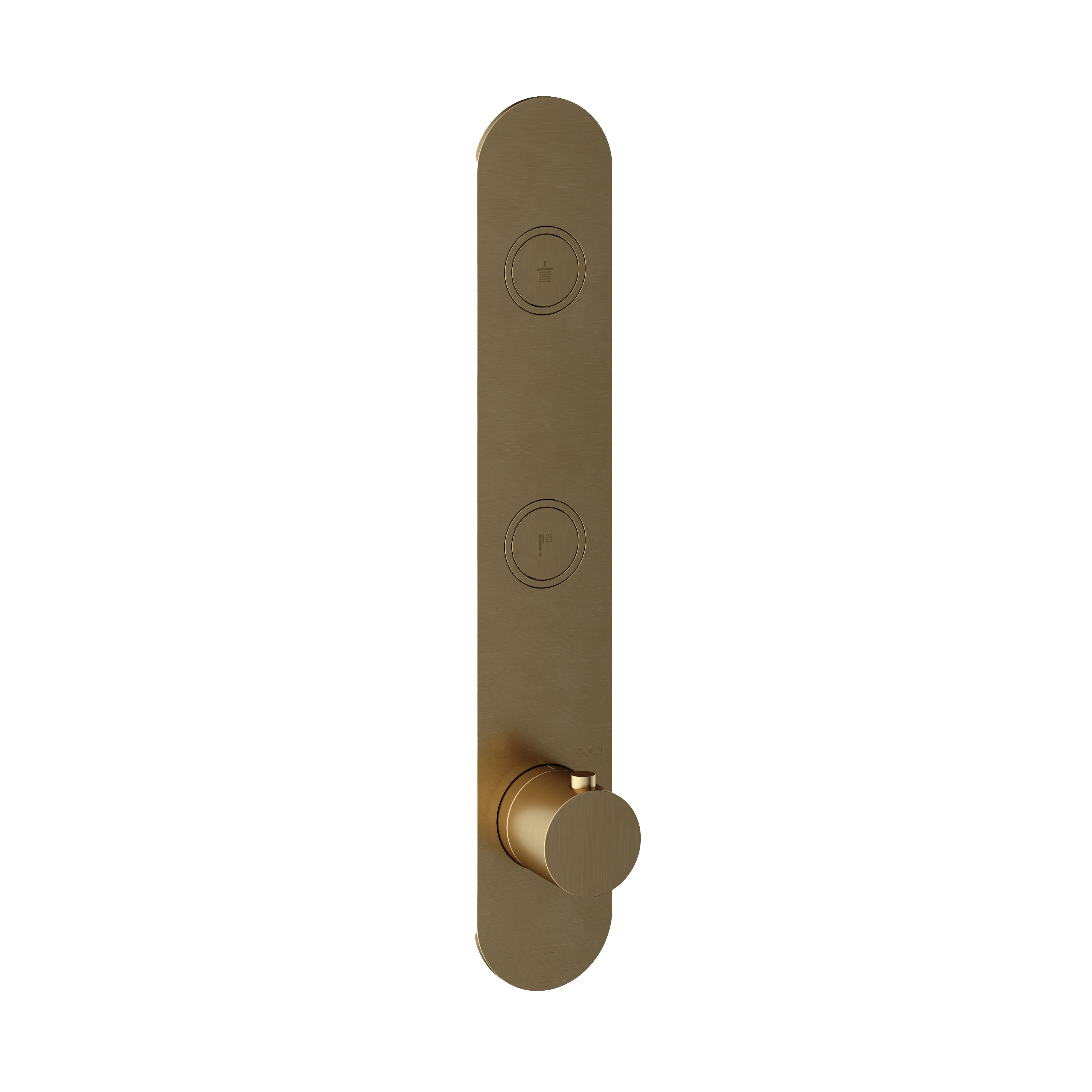Hotbath Cobber afbouwdeel inbouwthermostaat met 2 pushbuttons PB066EXTBB Geborsteld Messing