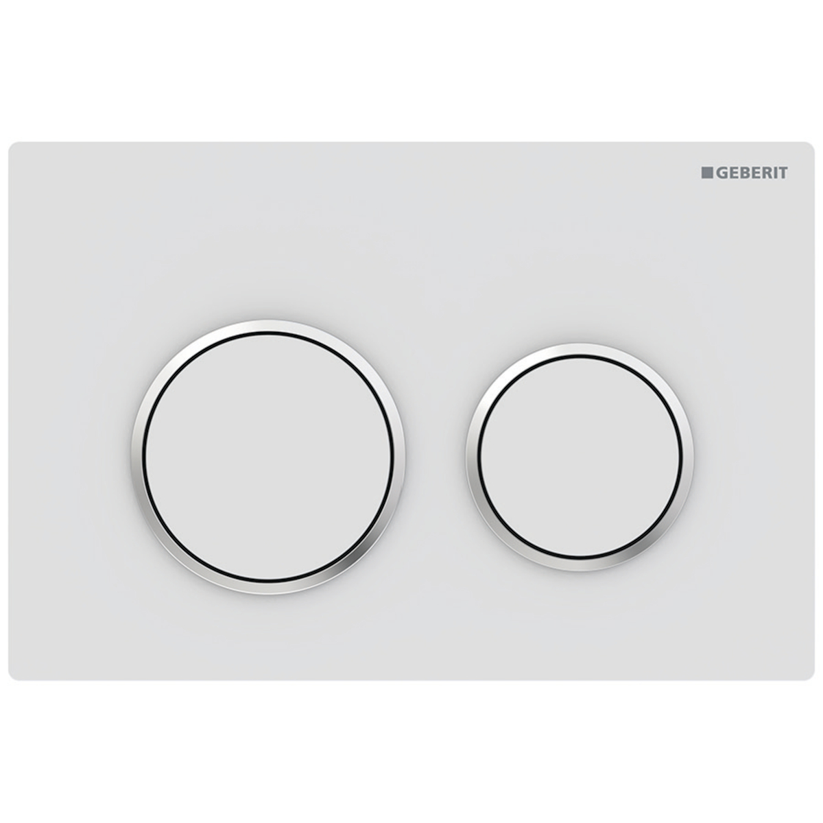 Geberit Omega20 bedieningsplaat 2- toets round matwit - chroom - matwit 115.085.JT.1