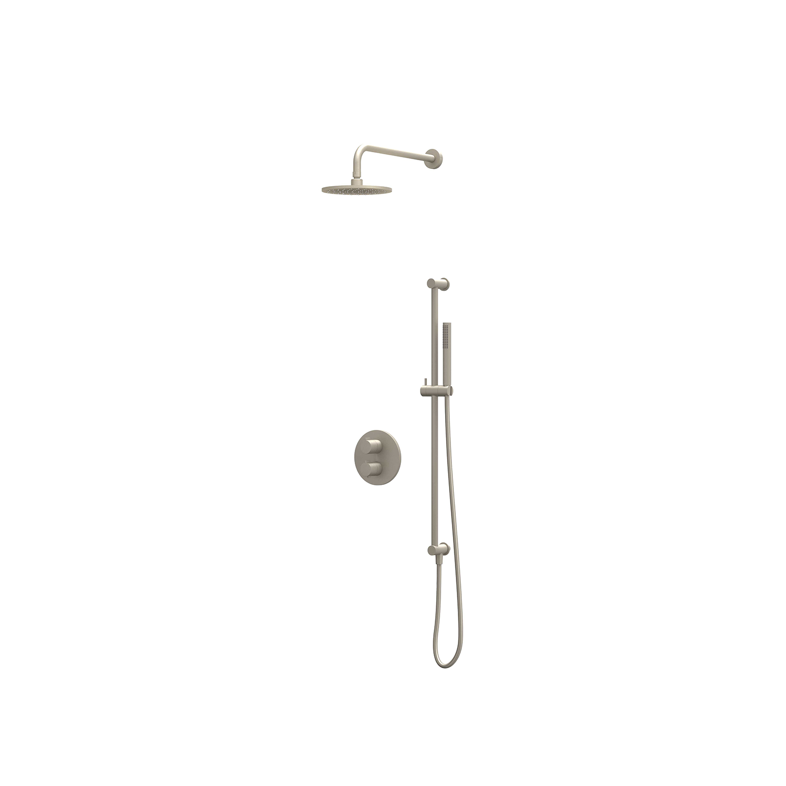 IVY Pact Inbouwset 2-weg w-arm 20cm me glijst. uitlaat en staafmodel CSP2GNADAB gebr. nickel PVD