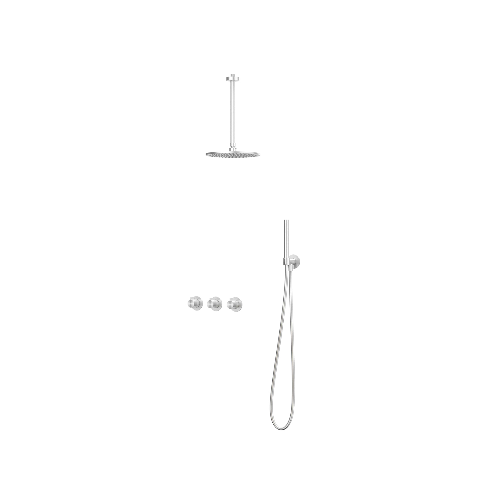 IVY Tribe Inbouwset 2 stopkr.  plaf-30 25cm me houder  en staafhdd CST4IXABCA RVS316 gebr.