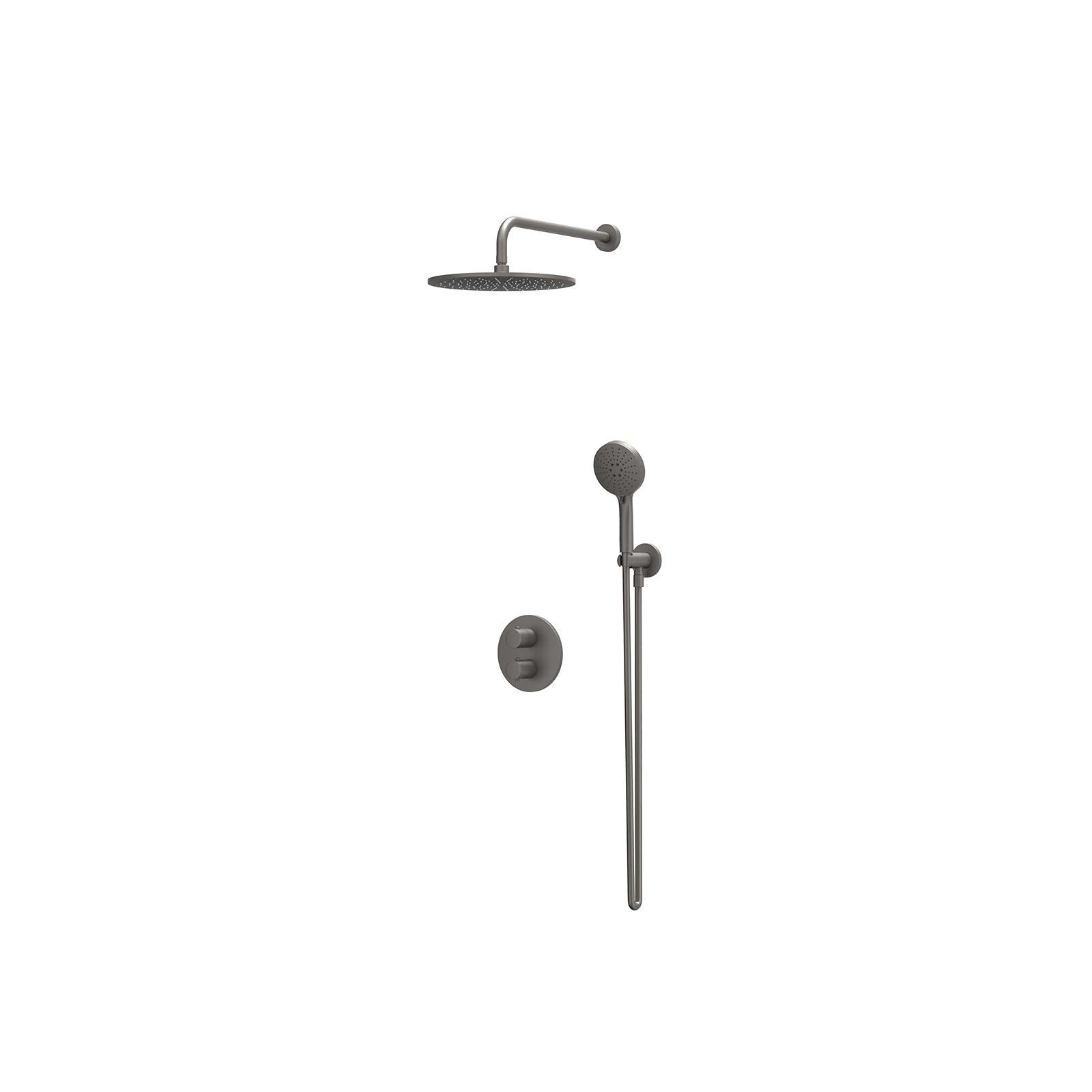 IVY Bond set 2-weg st.omst. w.arm R30cm houder m. uitl. slang 150cm + 3-st. hd. CSB2EXGMBFAA Geborsteld metal black PVD