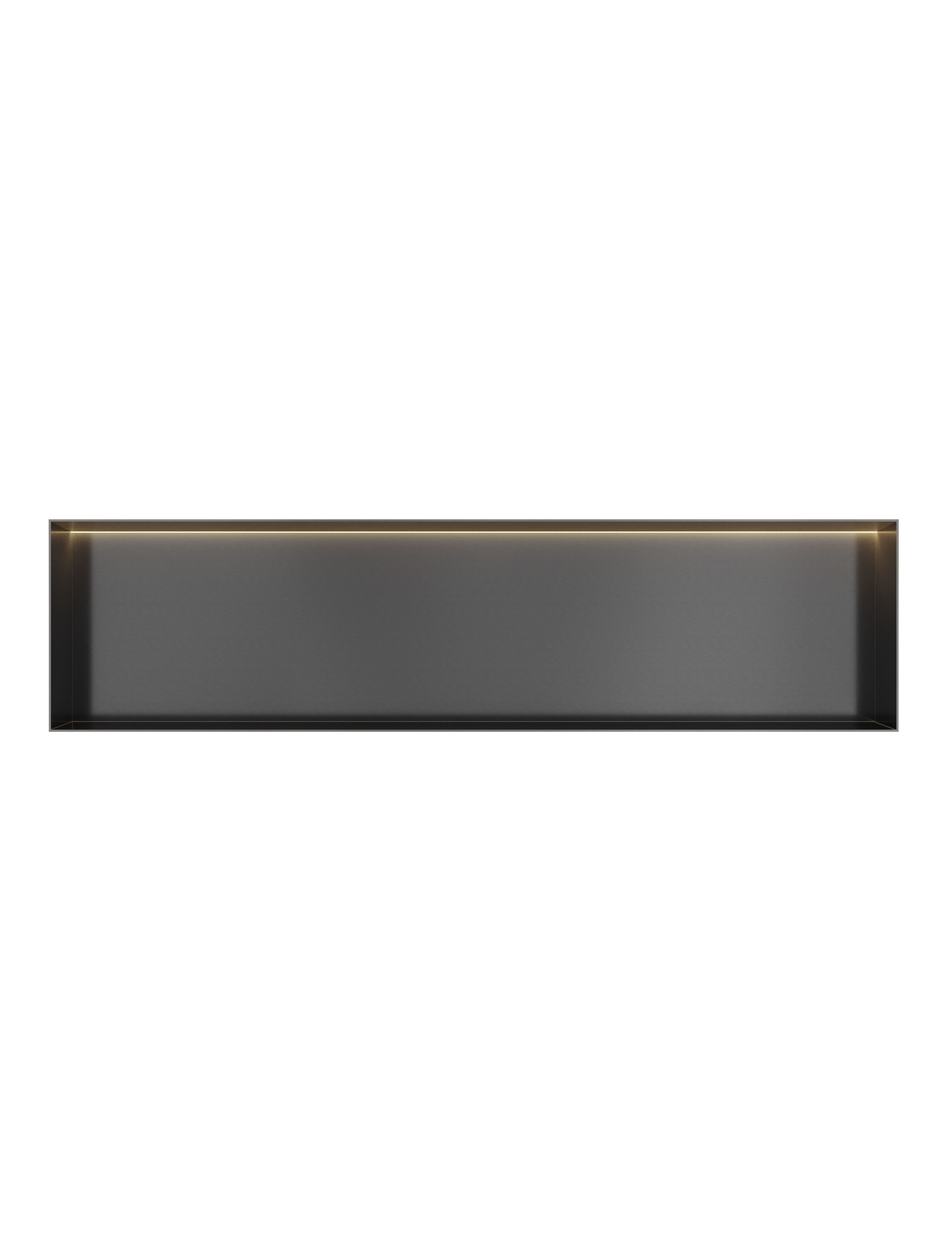 Hotbath More inbouwbox of inbouwnis 30x120x10cm frameless + LED BOX120FLMBP Geborsteld zwart PVD