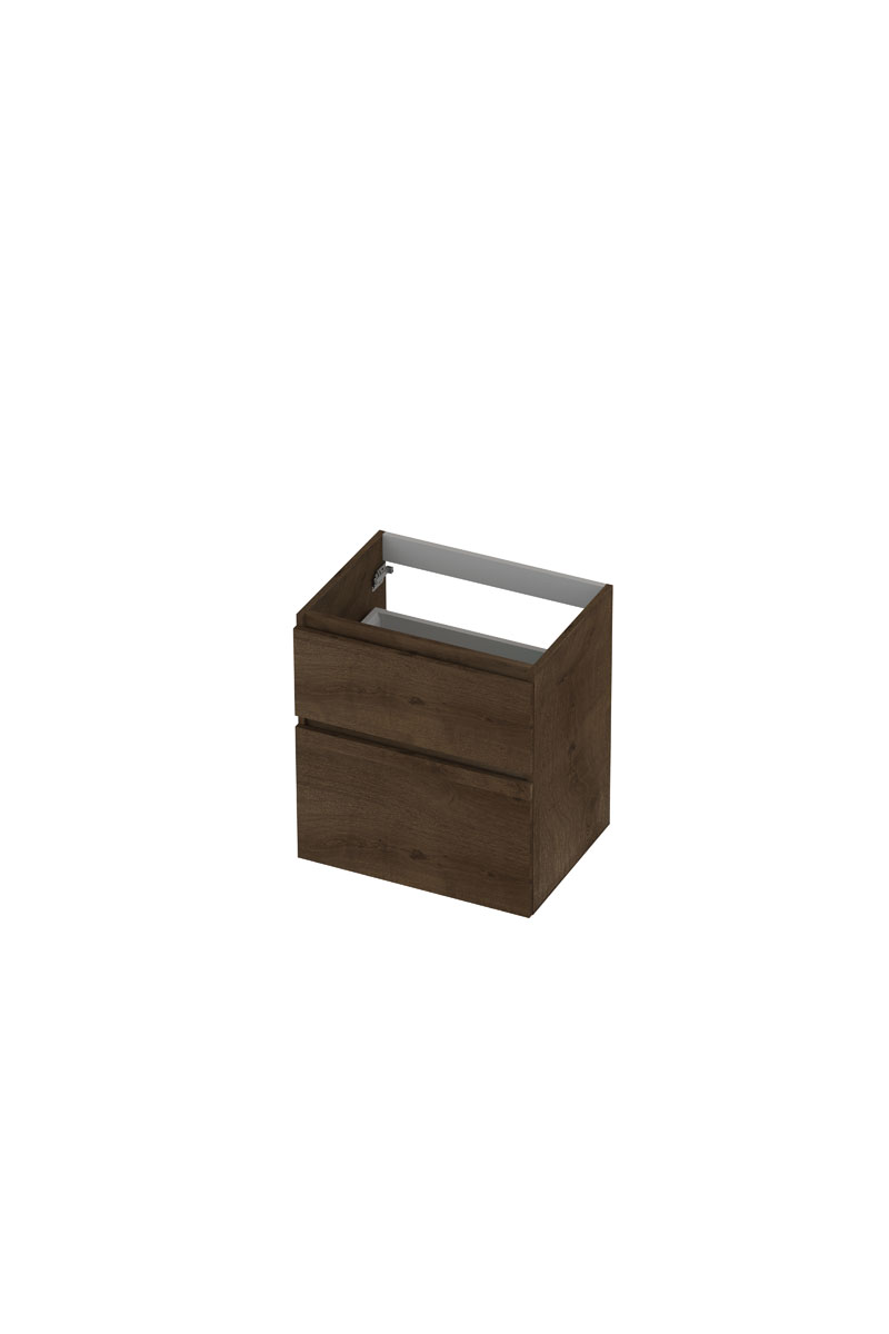 INK onderk. 2 la GL fineer eik + m. houten keerlijst a-symm. H650xB600xD450 Chocolate / 1221802
