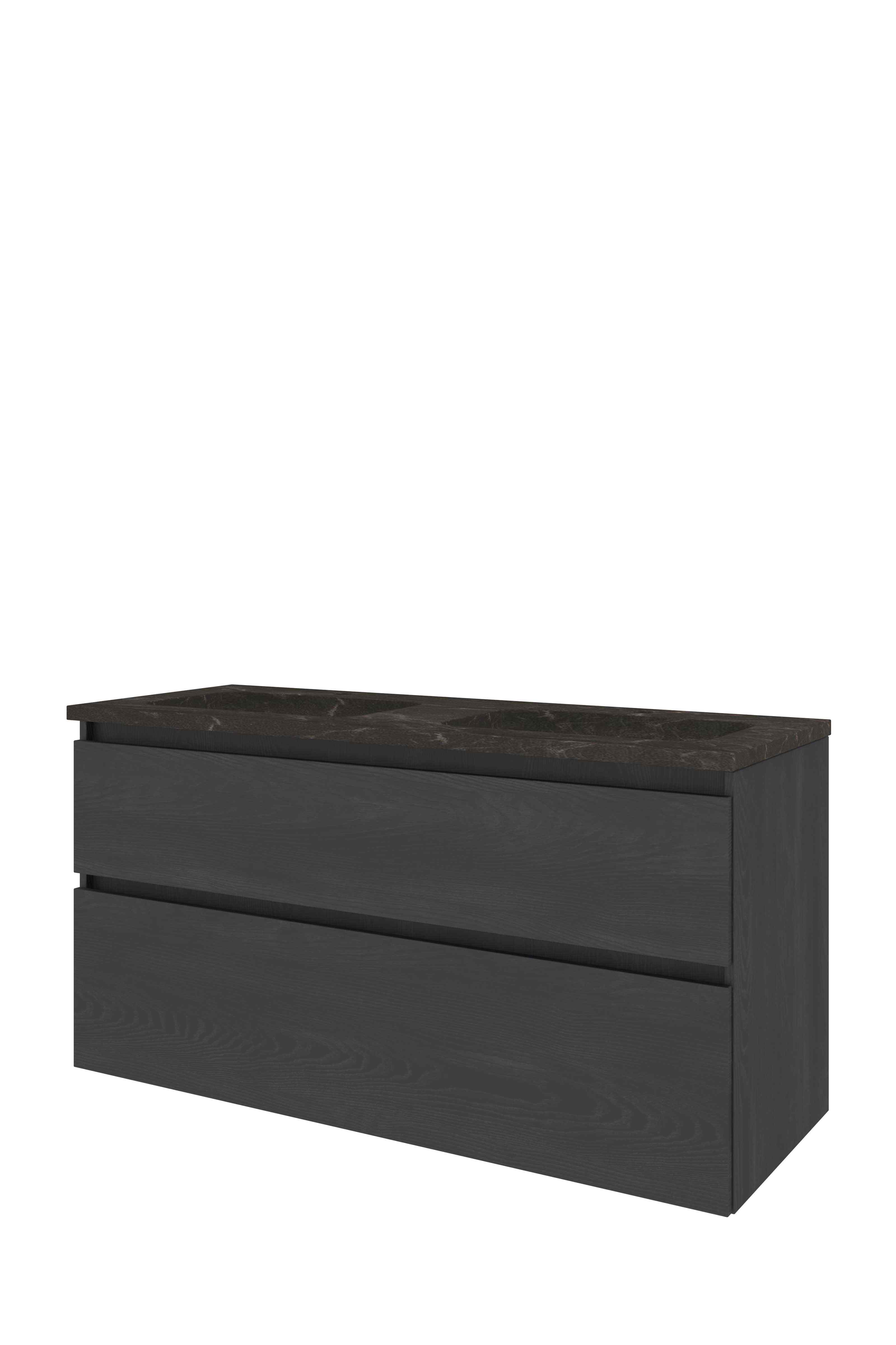 Proline Set hardsteen Elegant wast. met 2 kr.gaten en onderkast a-sym. RBSC120D2BO Black oak/Blue stone 1200x460x625