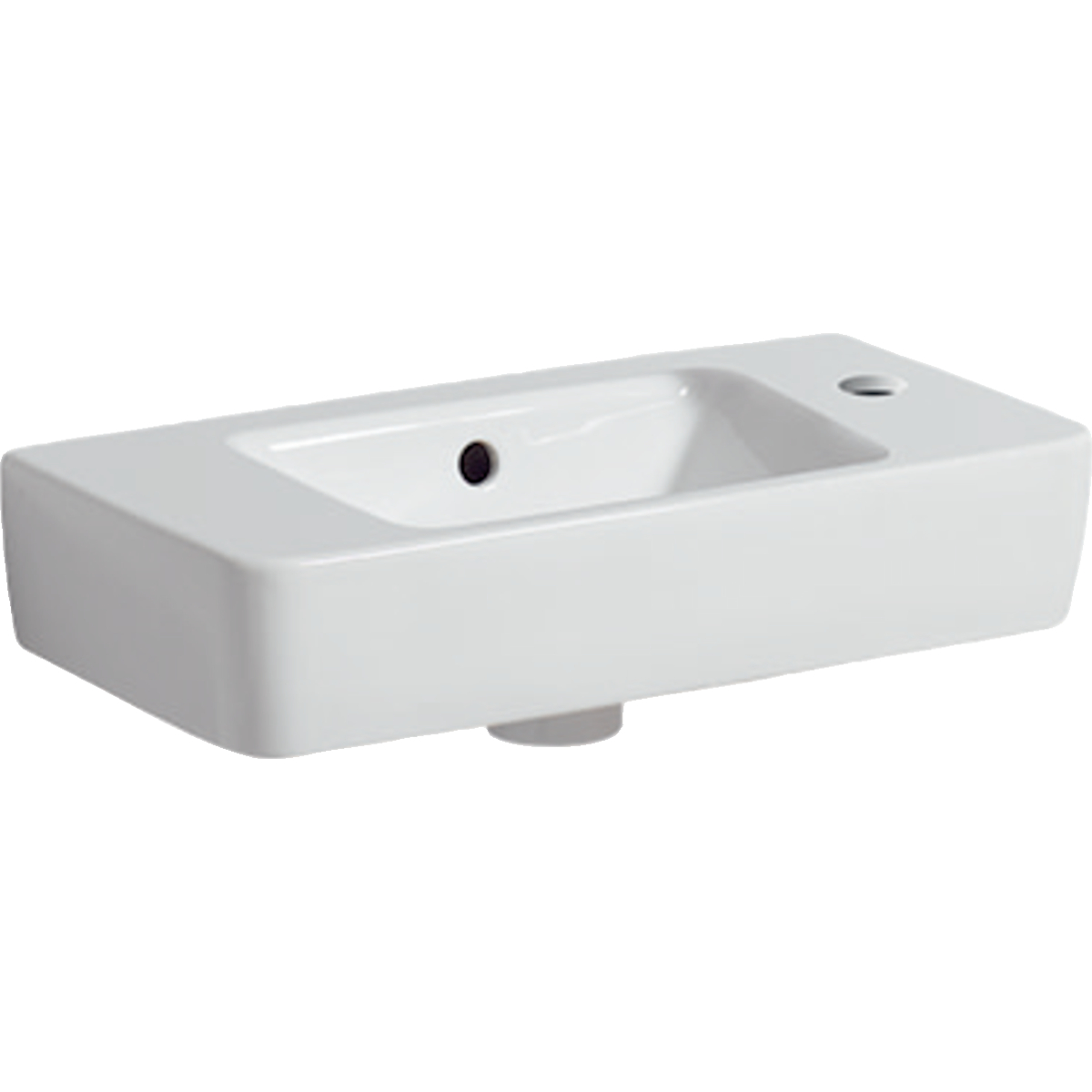 Geberit Renova compact wastafel compact m. afleg 50x25cm m. kraangat rechts m.overl. 276150000 wit