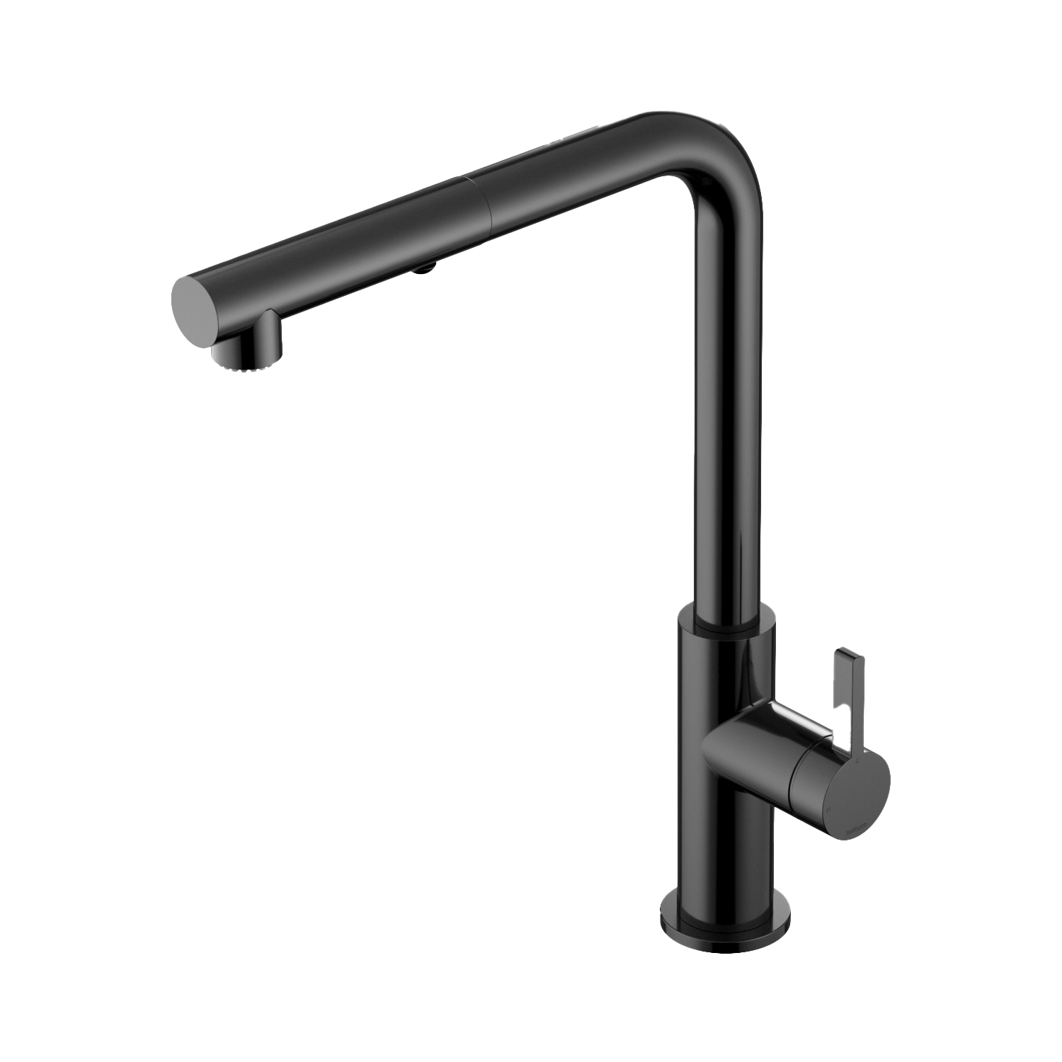 Hotbath Ace keukenmengkraan m. drabare uitloop en uittrekbare duo-spray handd. AC042PBP Gepolijst Zwart PVD
